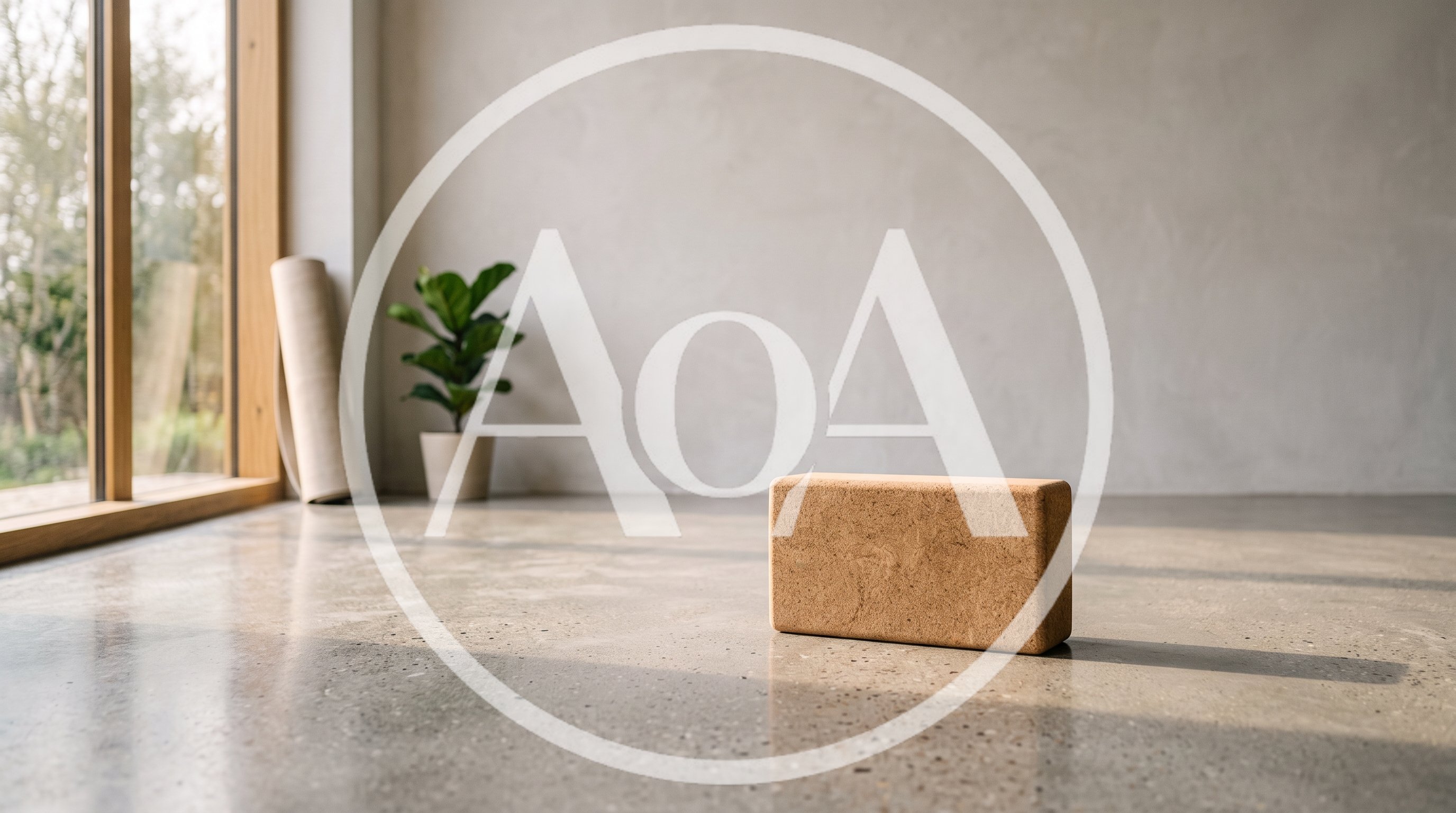 Cork Yoga Block on Polished Concrete Floor