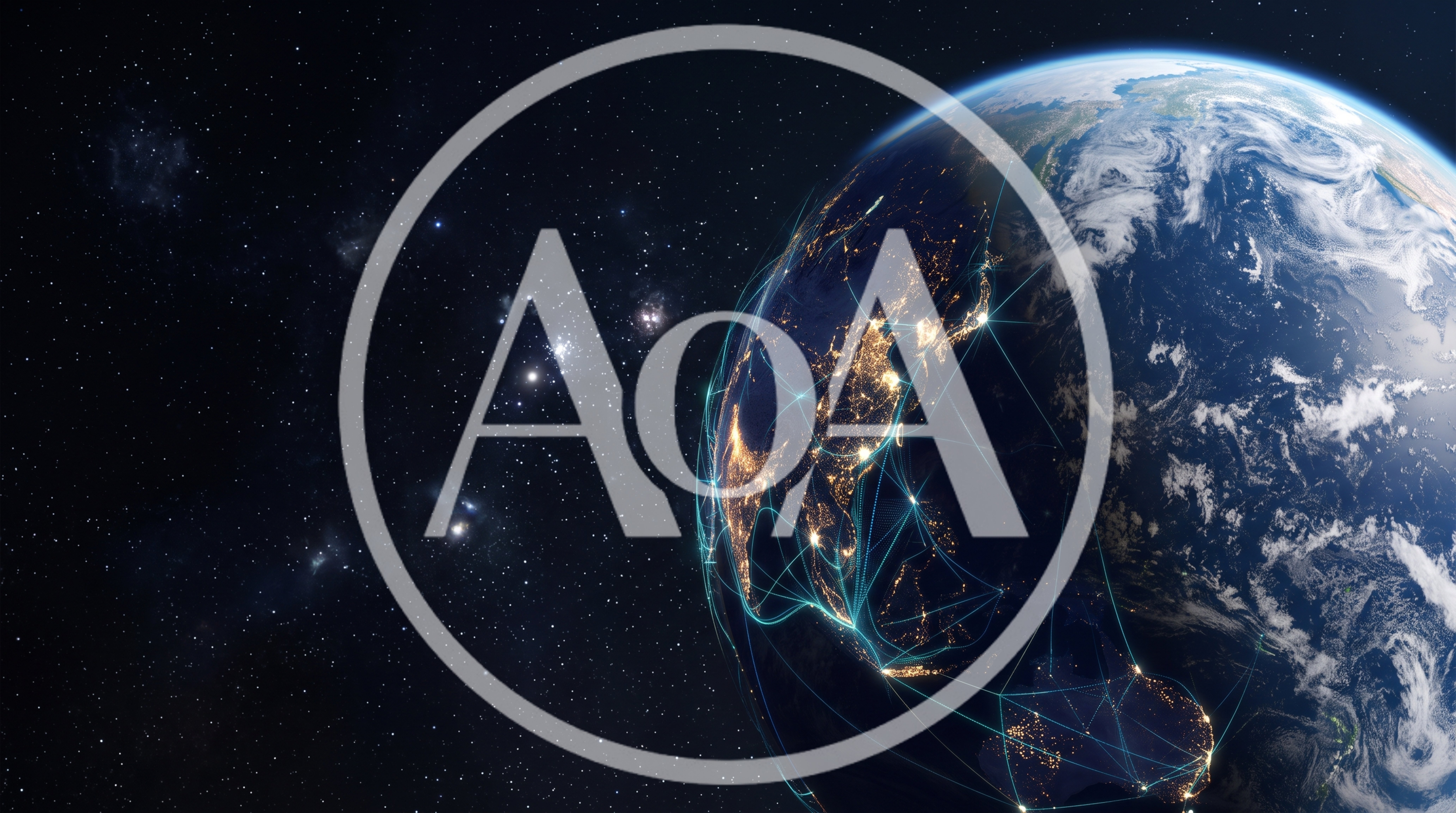 Digital Global Network Connections Over Earth