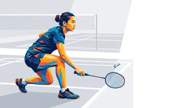 Low Poly Illustration Of A Female Badminton Player