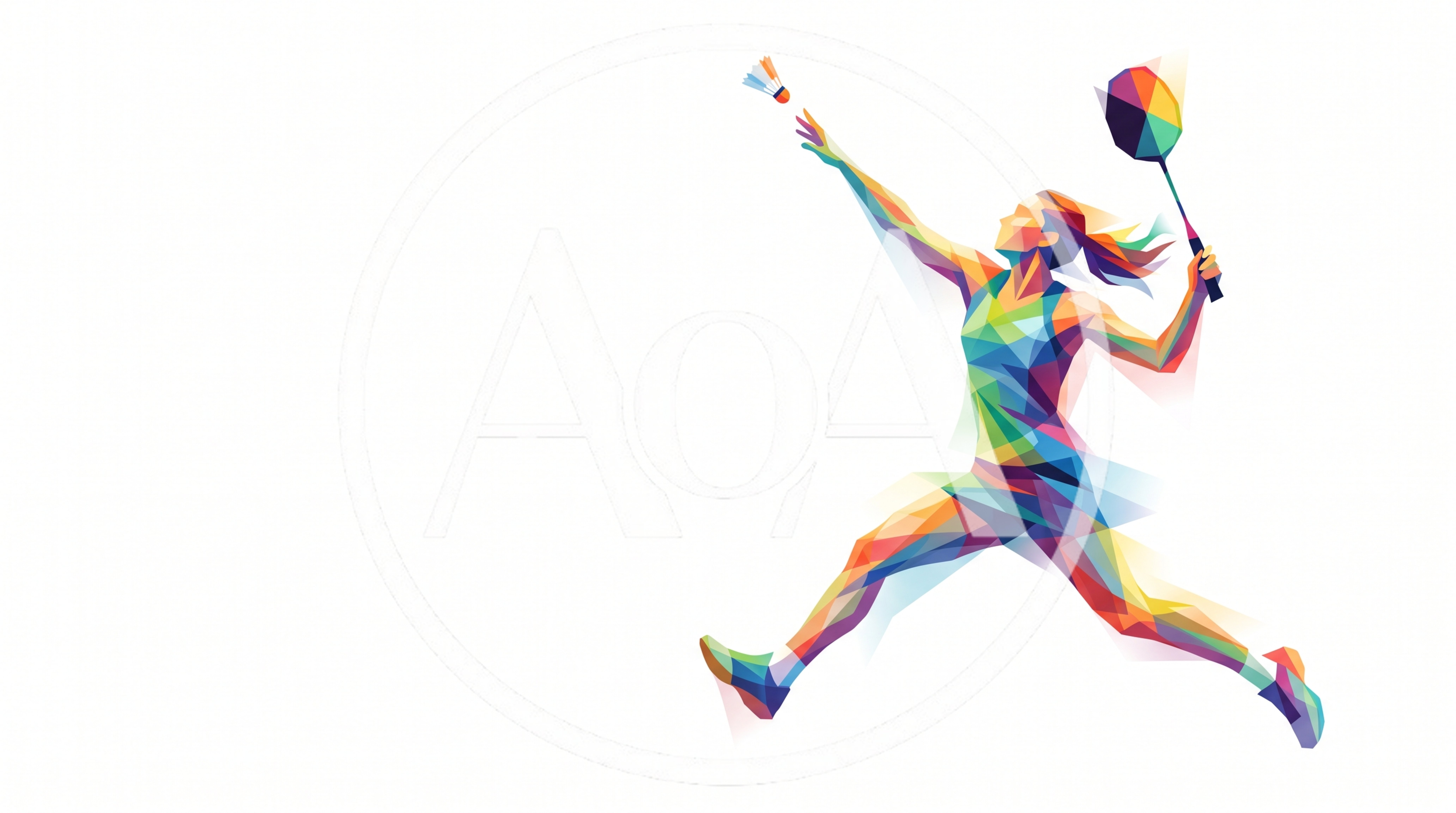 Low Poly Geometric Illustration Of A Badminton Player