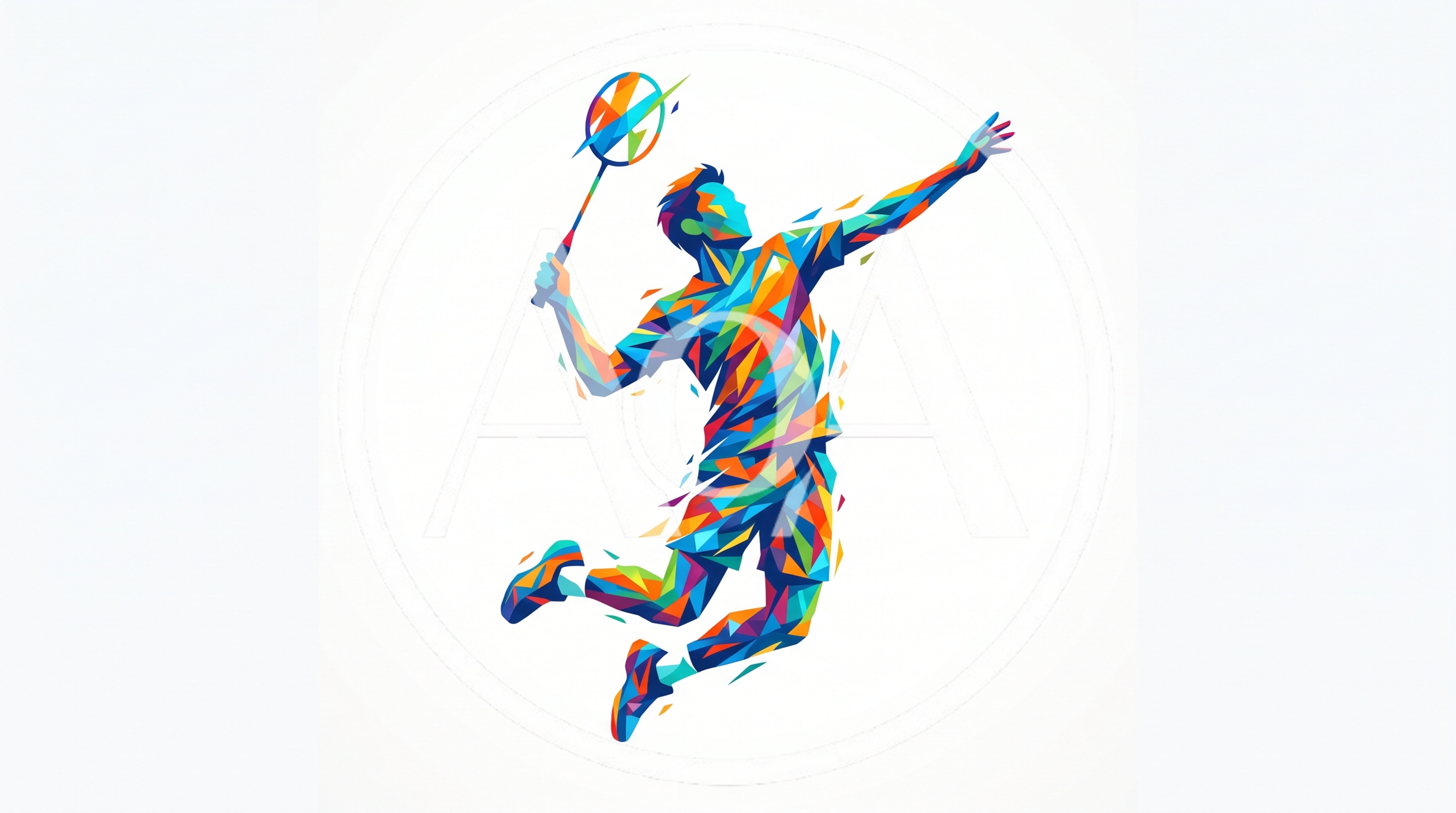 Low Poly Geometric Illustration Of A Badminton Player