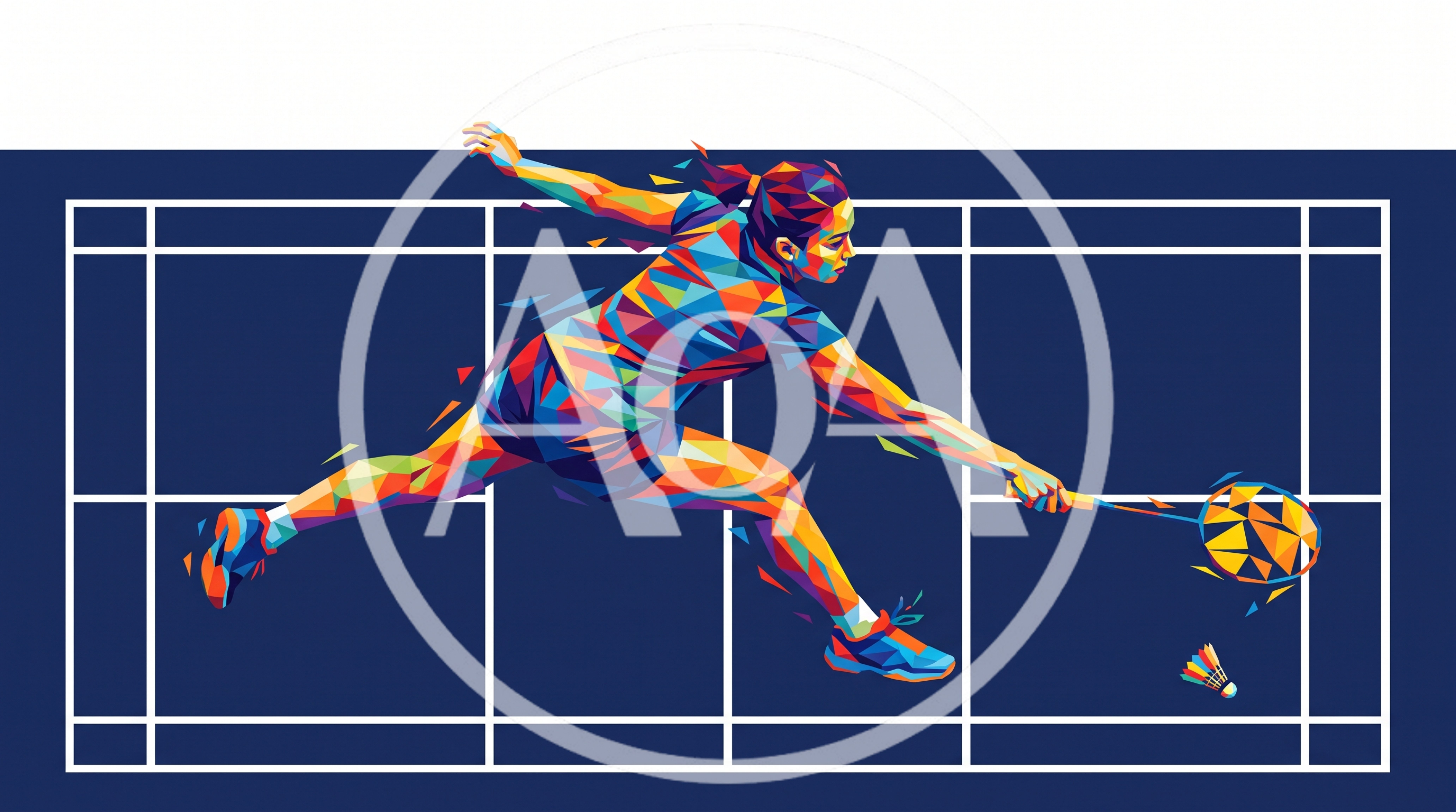 Low Poly Illustration Of A Female Badminton Player