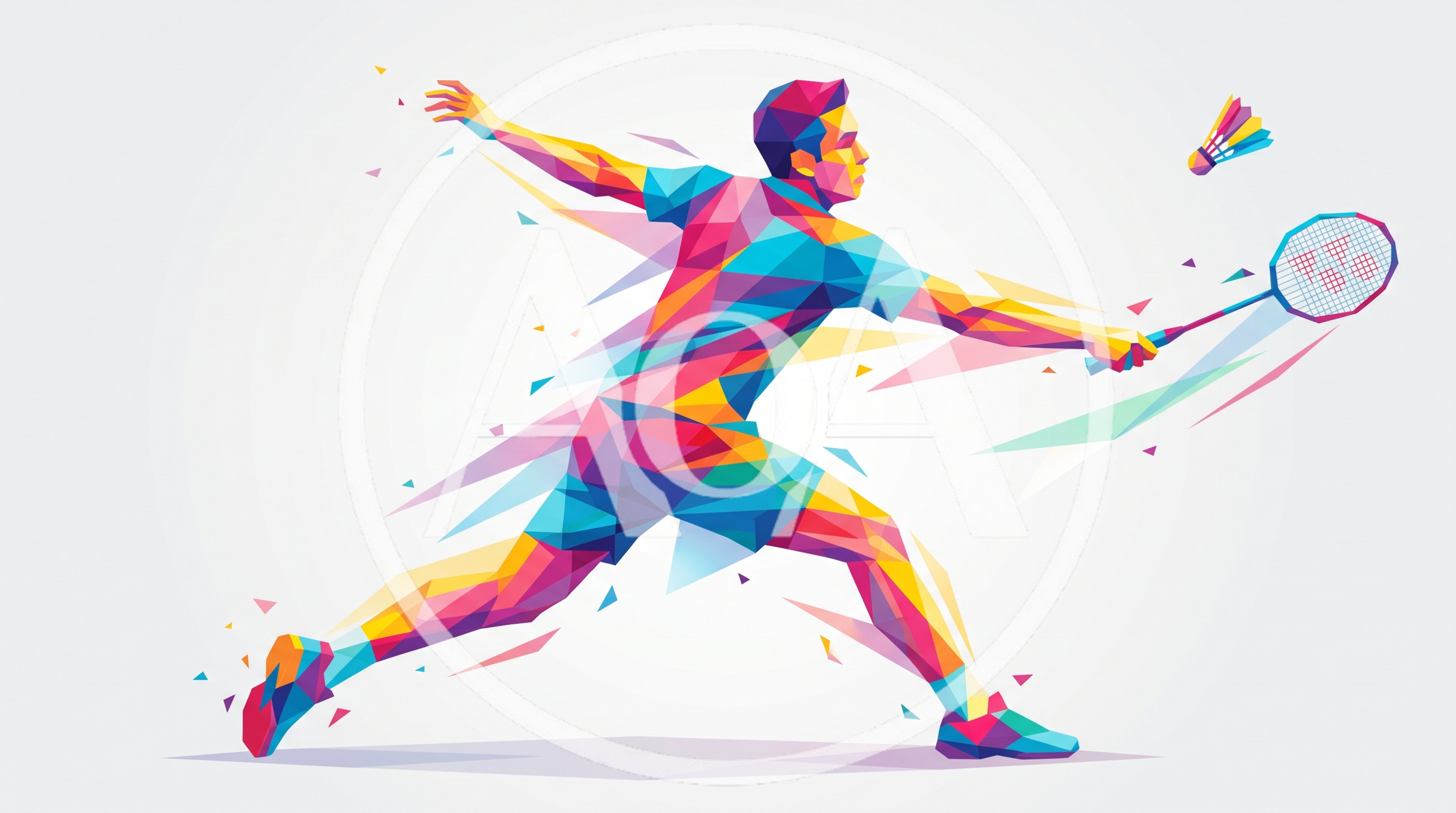 Low Poly Geometric Illustration Of A Badminton Player