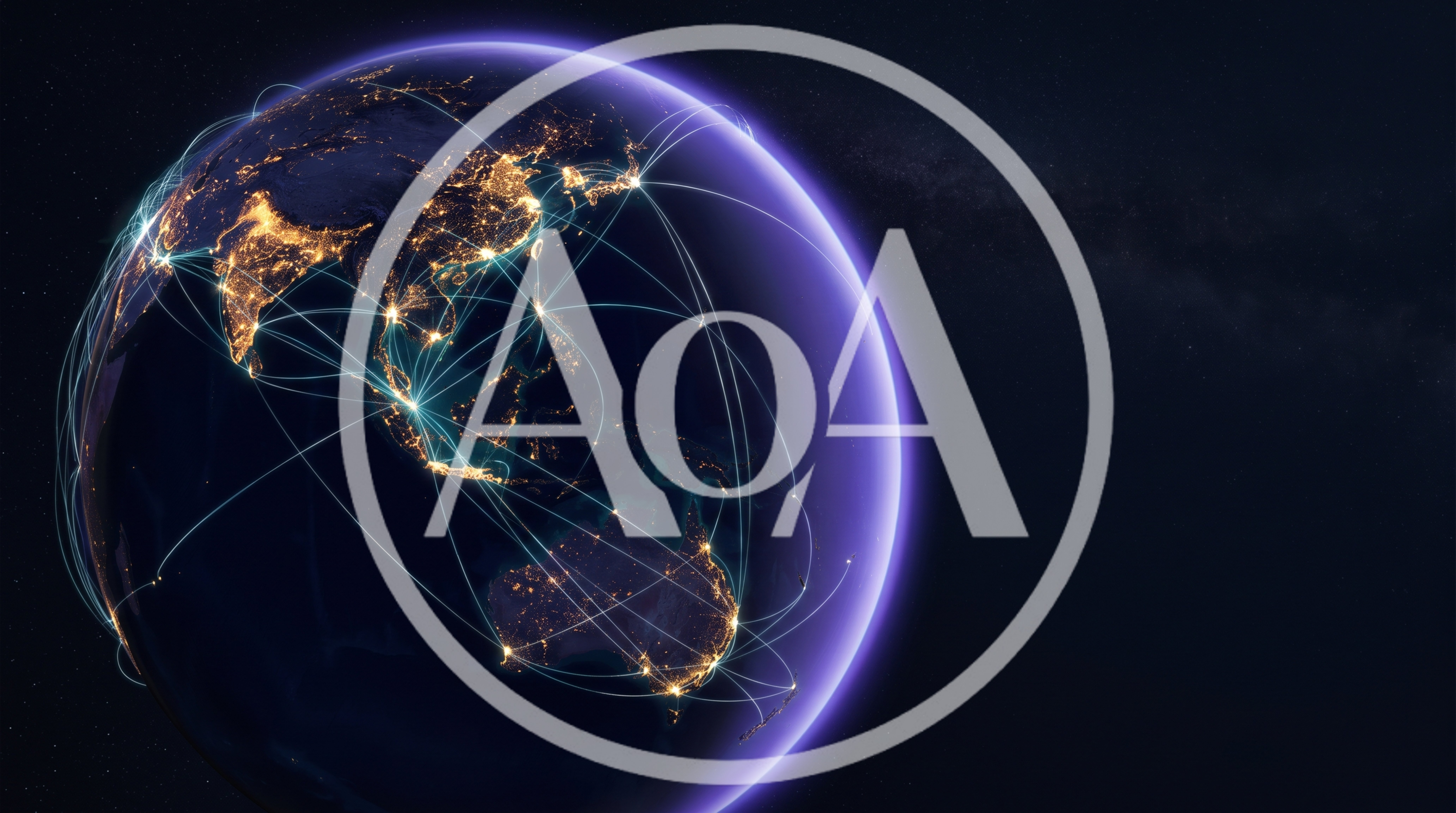 Digital Global Network Connections Over Earth