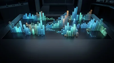 Digital 3D Bar Graph Data Visualization