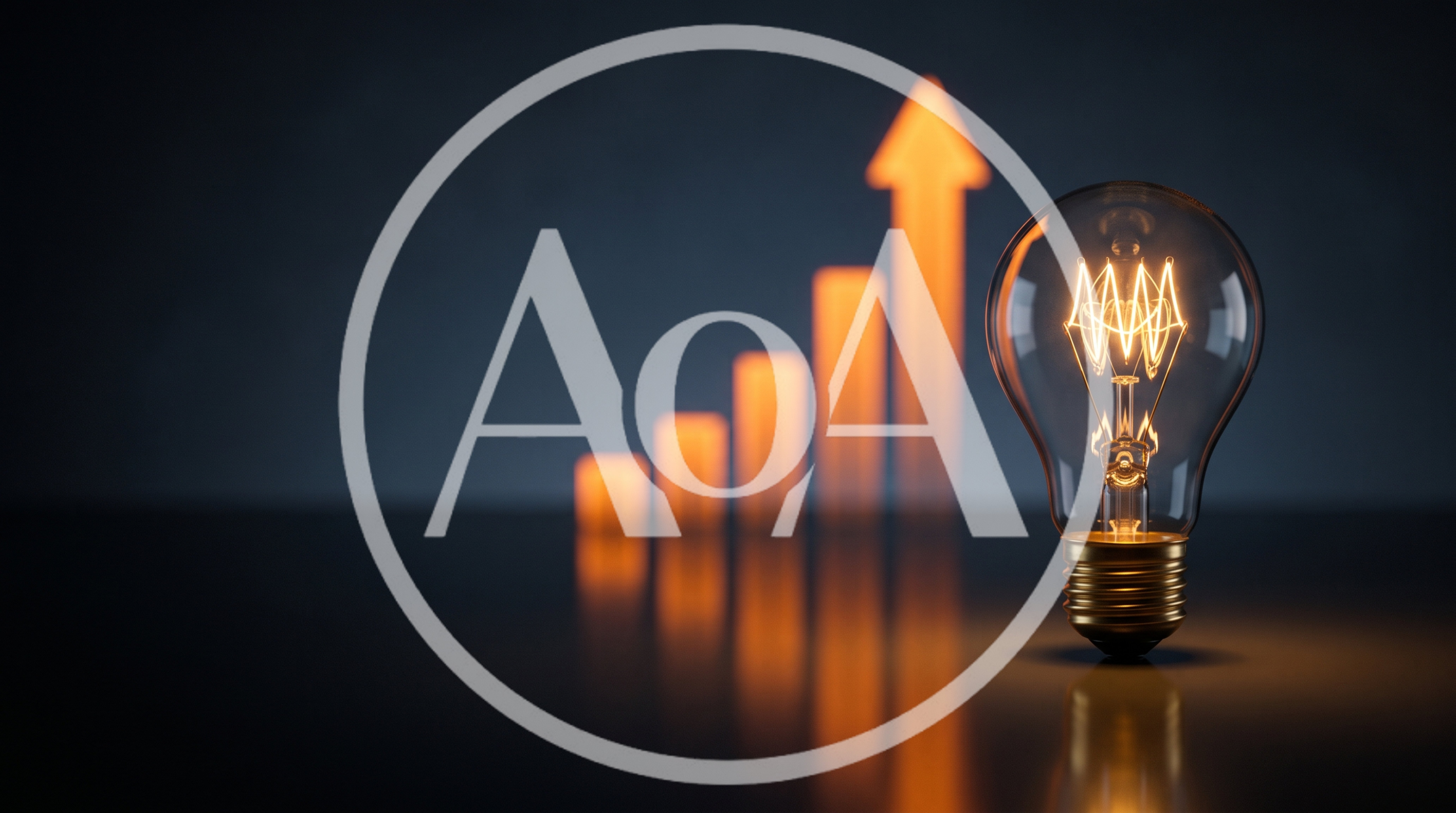 Light Bulb With Glowing Bar Graph Background