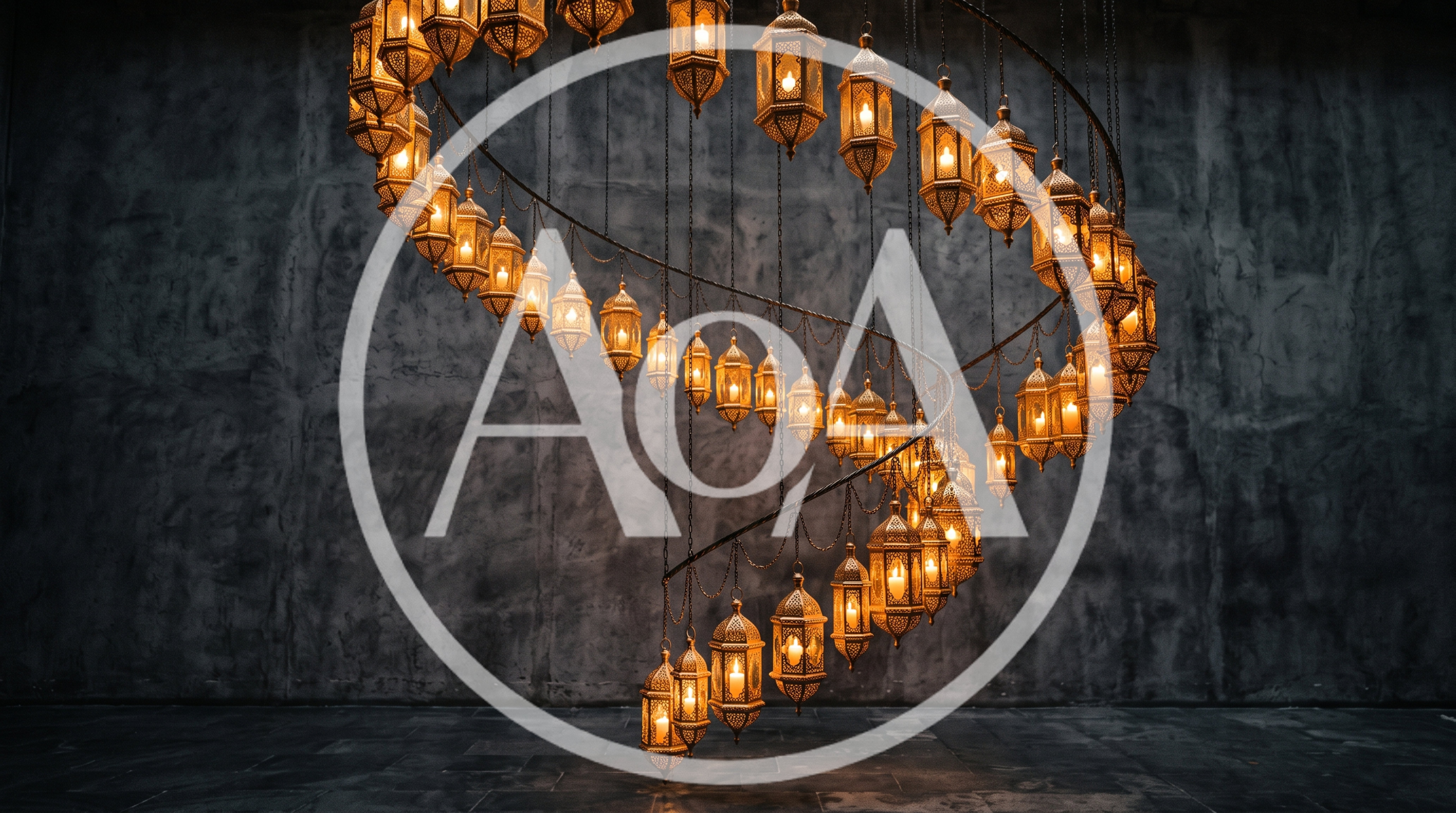 Spiral Arrangement Of Hanging Decorative Lanterns
