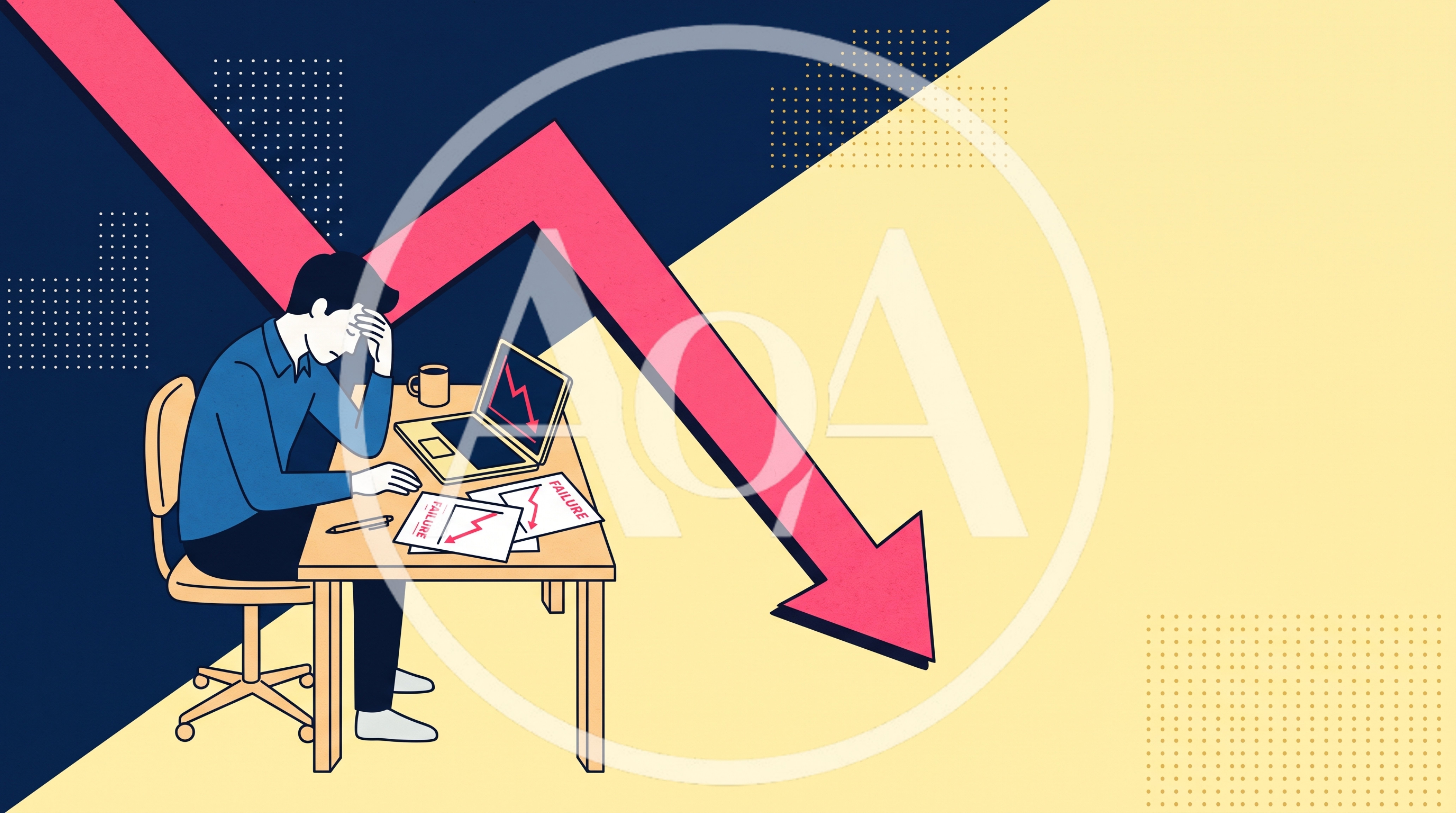 Stressed Businessman Looking At Declining Financial Chart