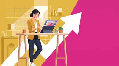 Professional Graphic Designer Working At Standing Desk