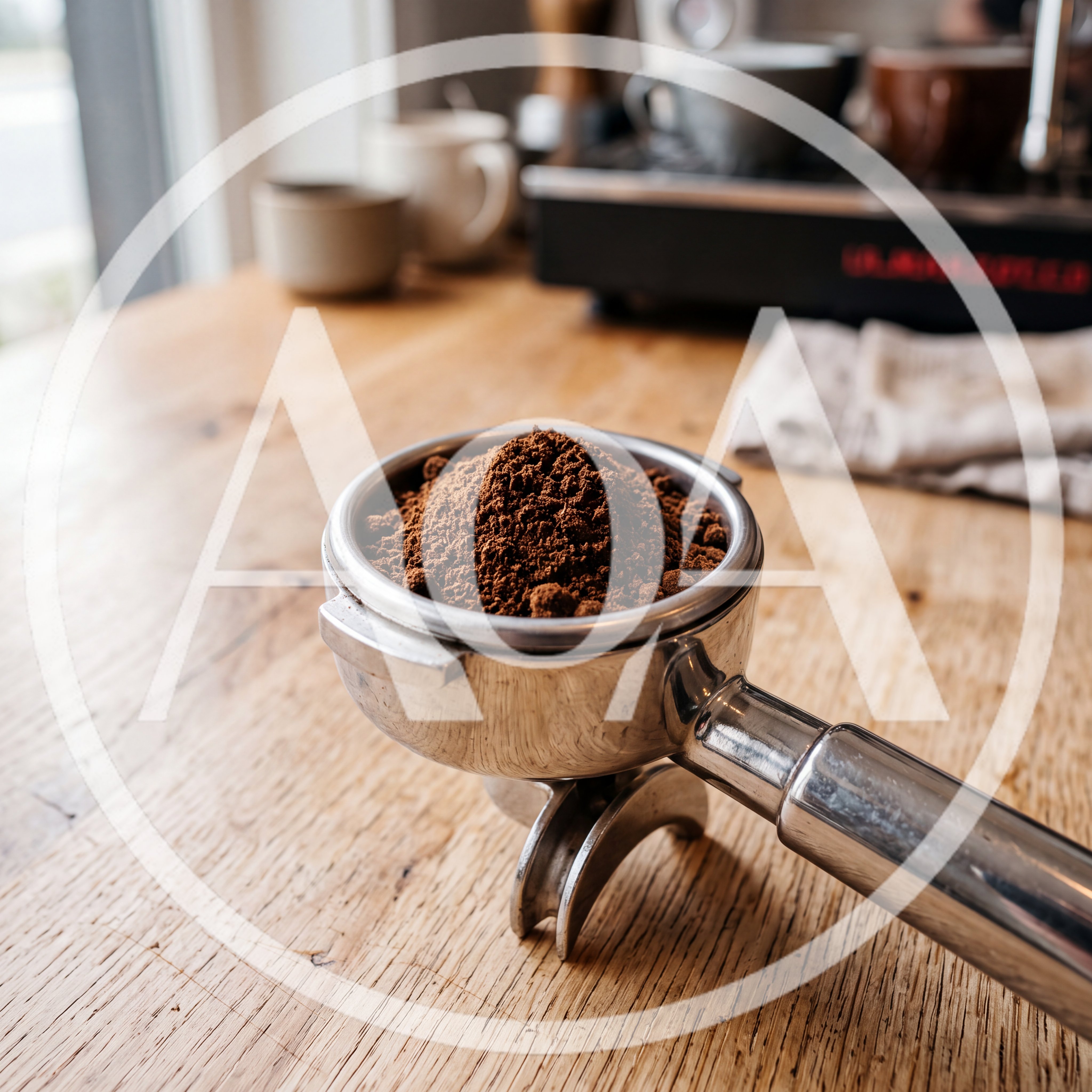 Espresso Portafilter Filled With Freshly Ground Coffee