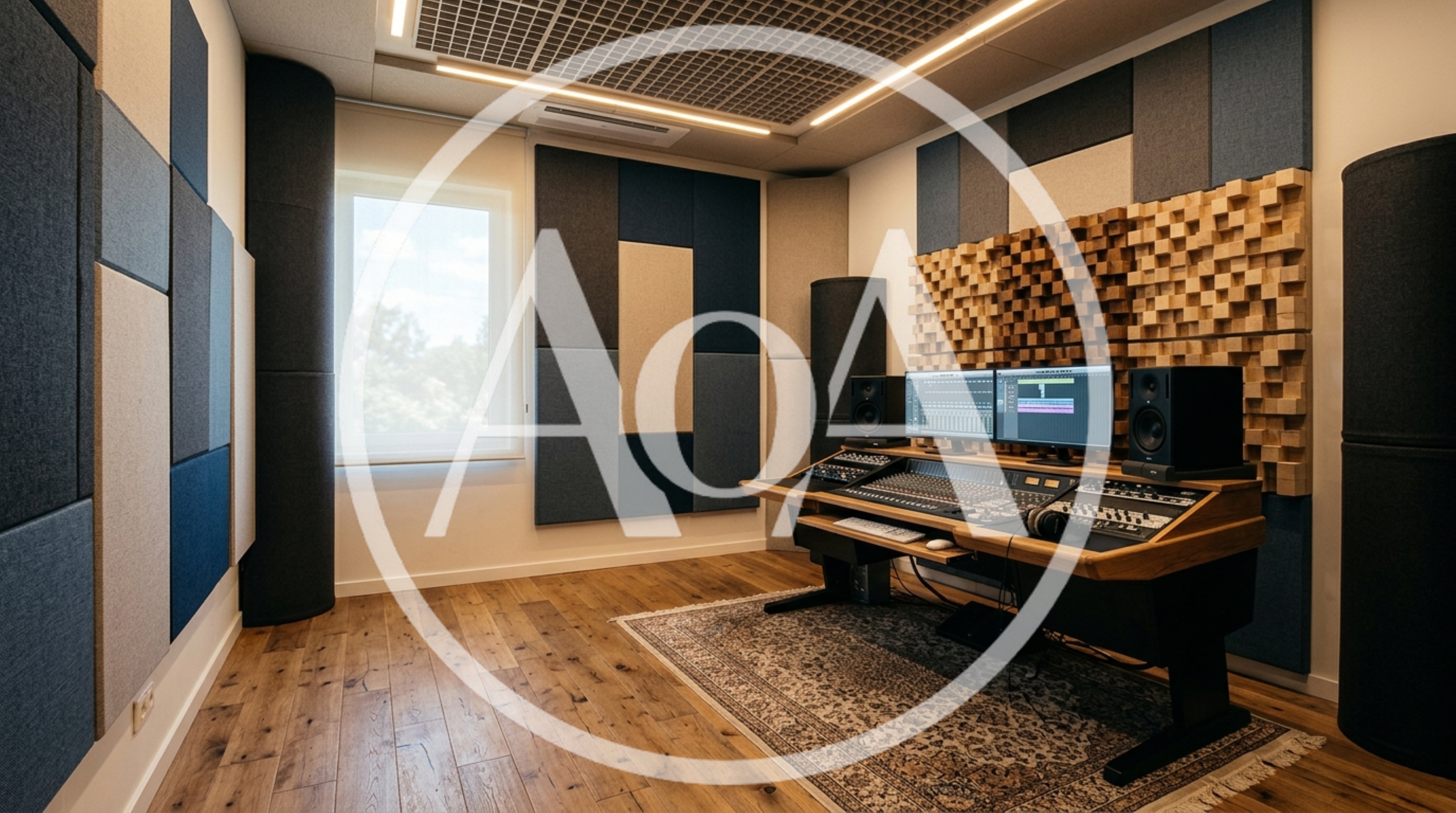 Professional Music Recording Studio With Mixing Console