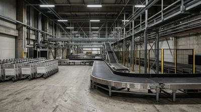 Empty Airport Baggage Handling Facility