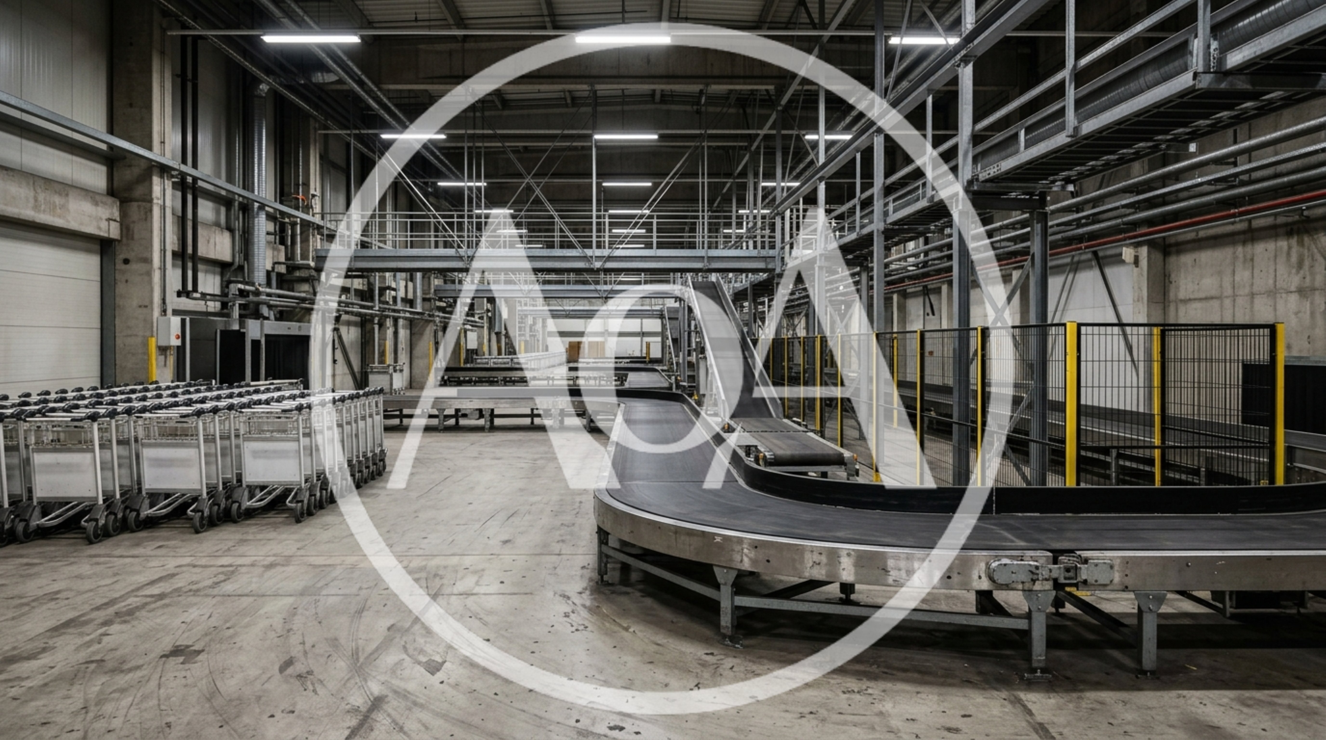 Empty Airport Baggage Handling Facility