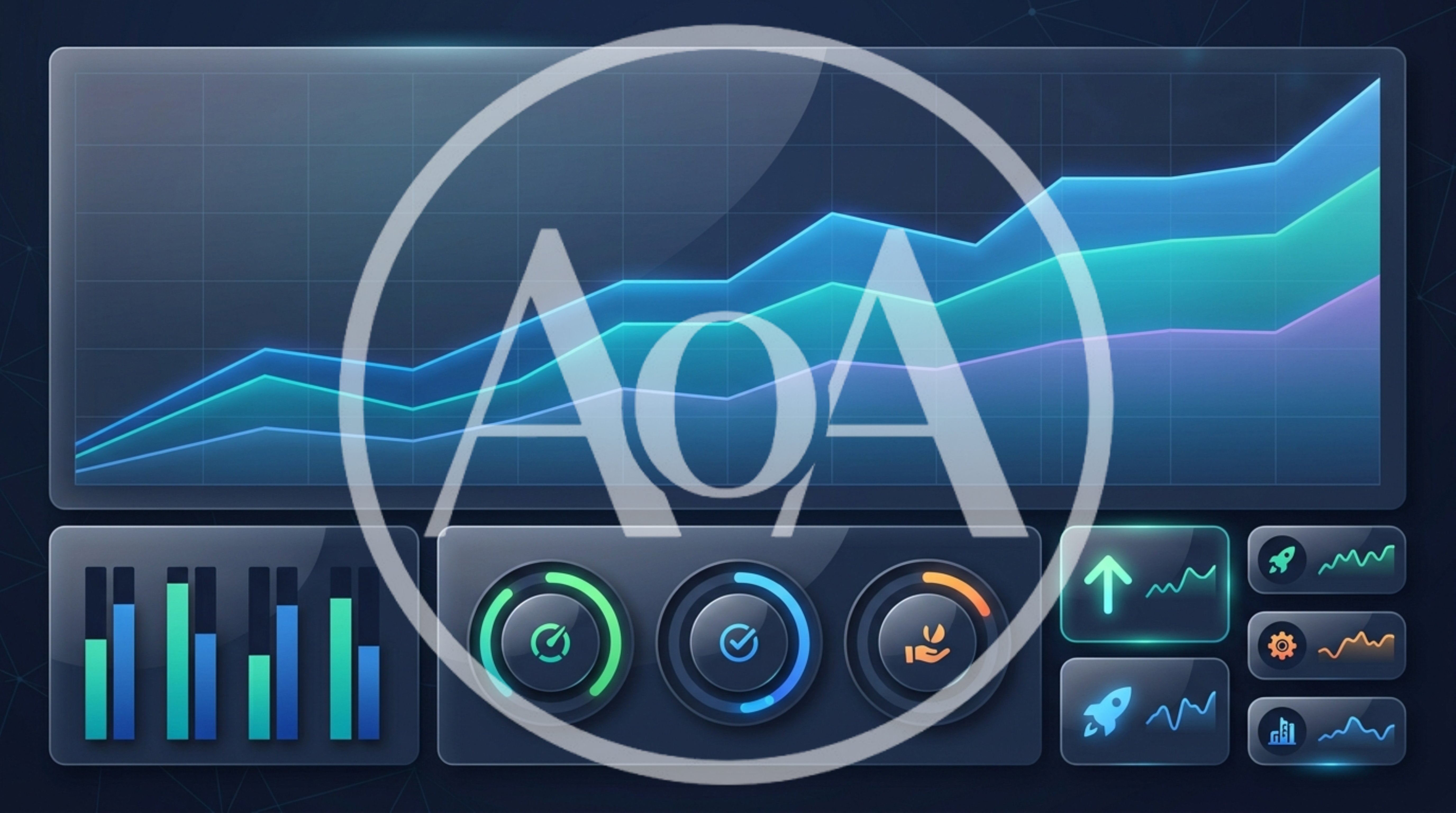 Futuristic Digital Dashboard With Data Visualization Charts