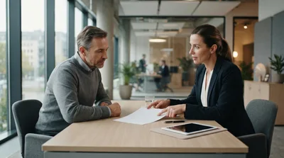 Professional Business Meeting Between Consultant and Client