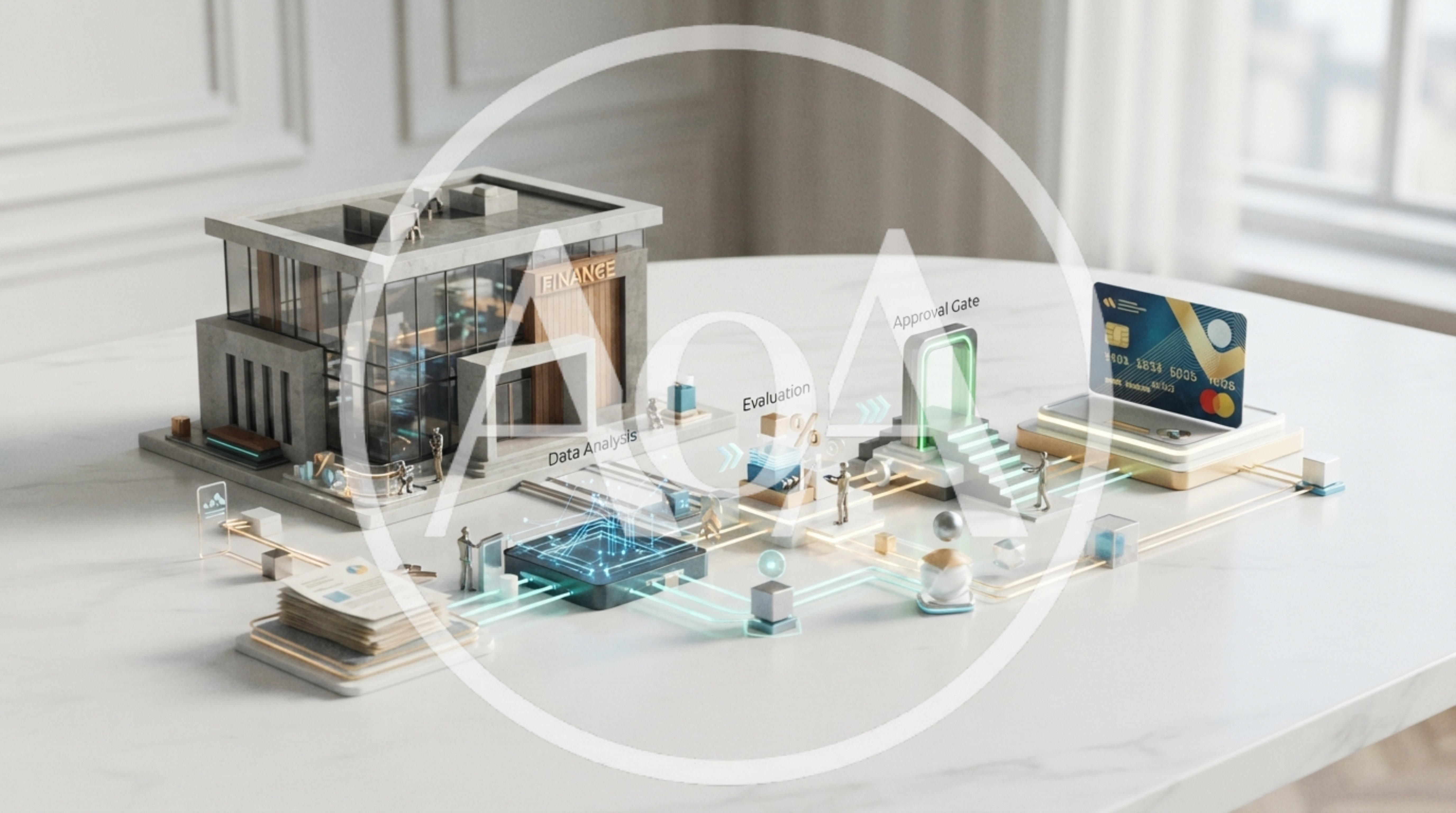 3D Financial Process Visualization with Bank and Credit Card