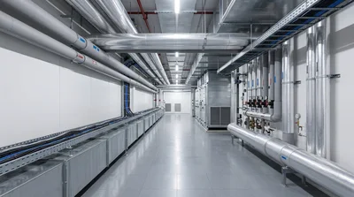 Industrial HVAC Infrastructure Inside A Modern Data Center