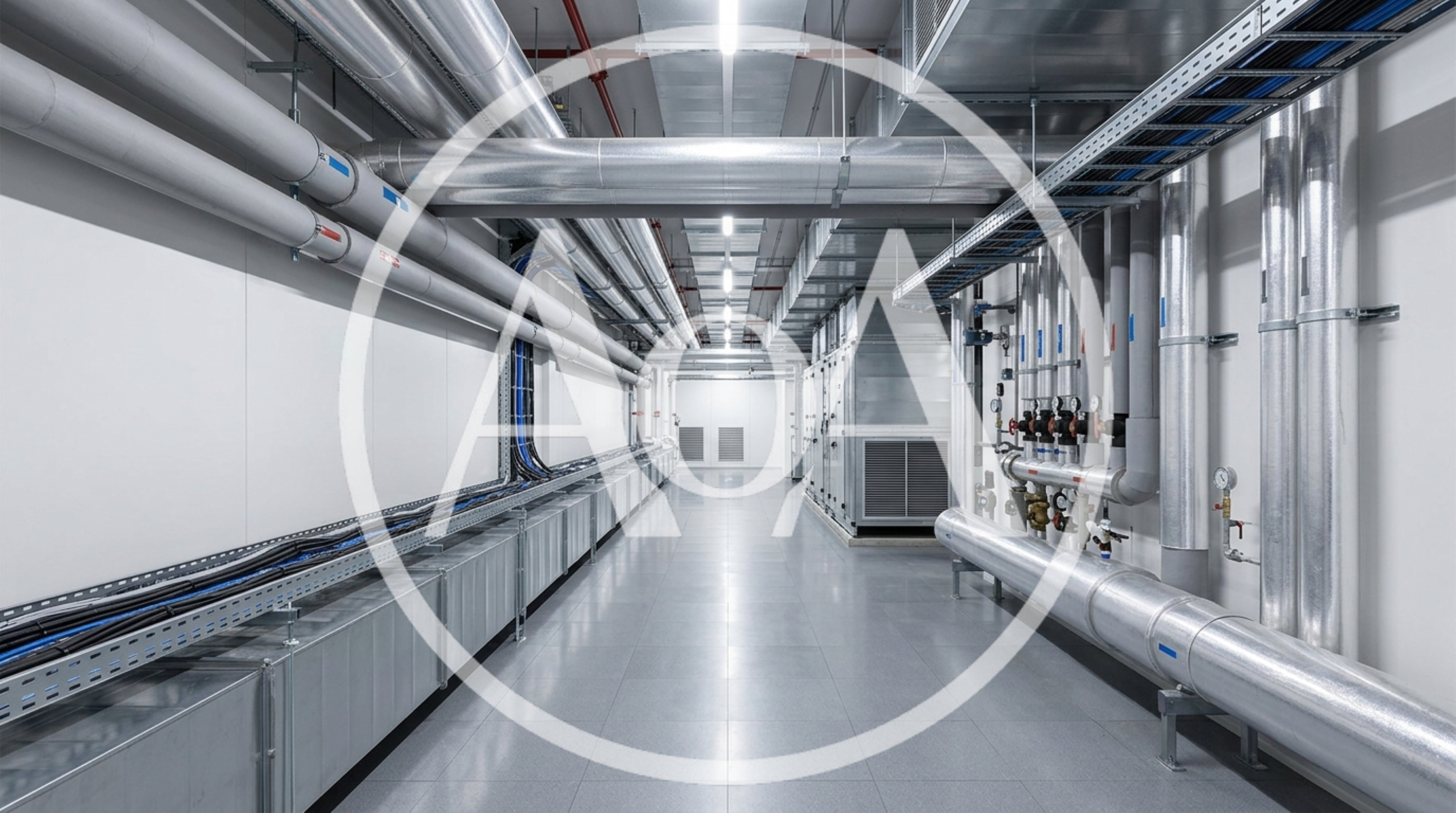 Industrial HVAC Infrastructure Inside A Modern Data Center