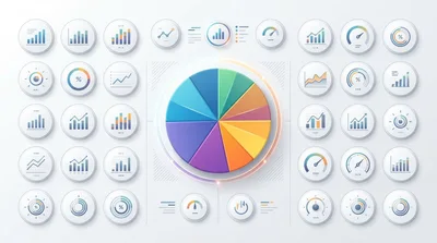 Set of Modern Data Visualization Infographic Icons