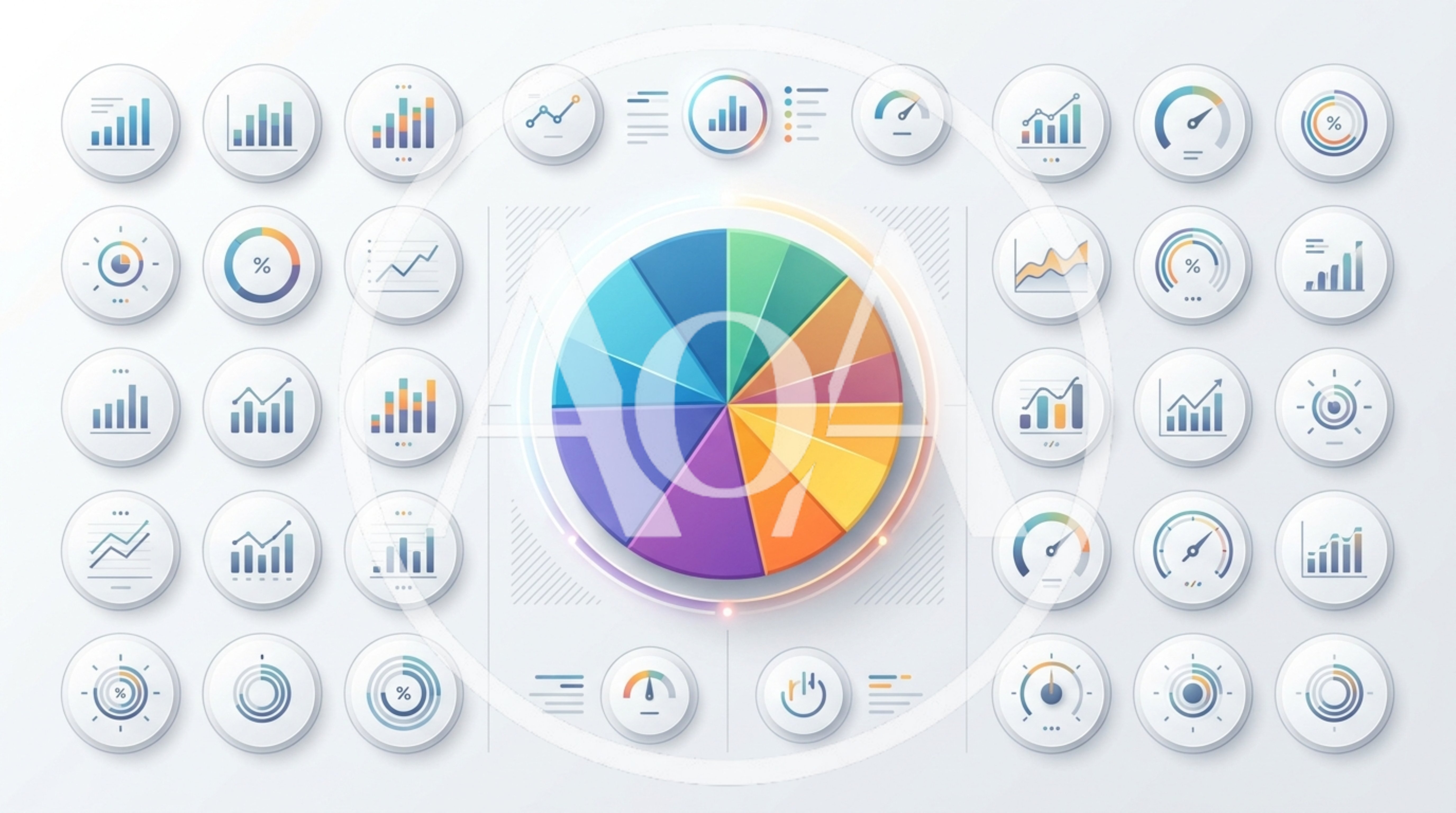 Set of Modern Data Visualization Infographic Icons