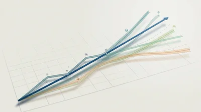 Abstract 3D Growth Chart With Rising Trend Lines