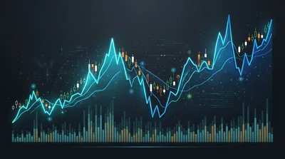 Digital Financial Trading Chart With Candlestick Patterns