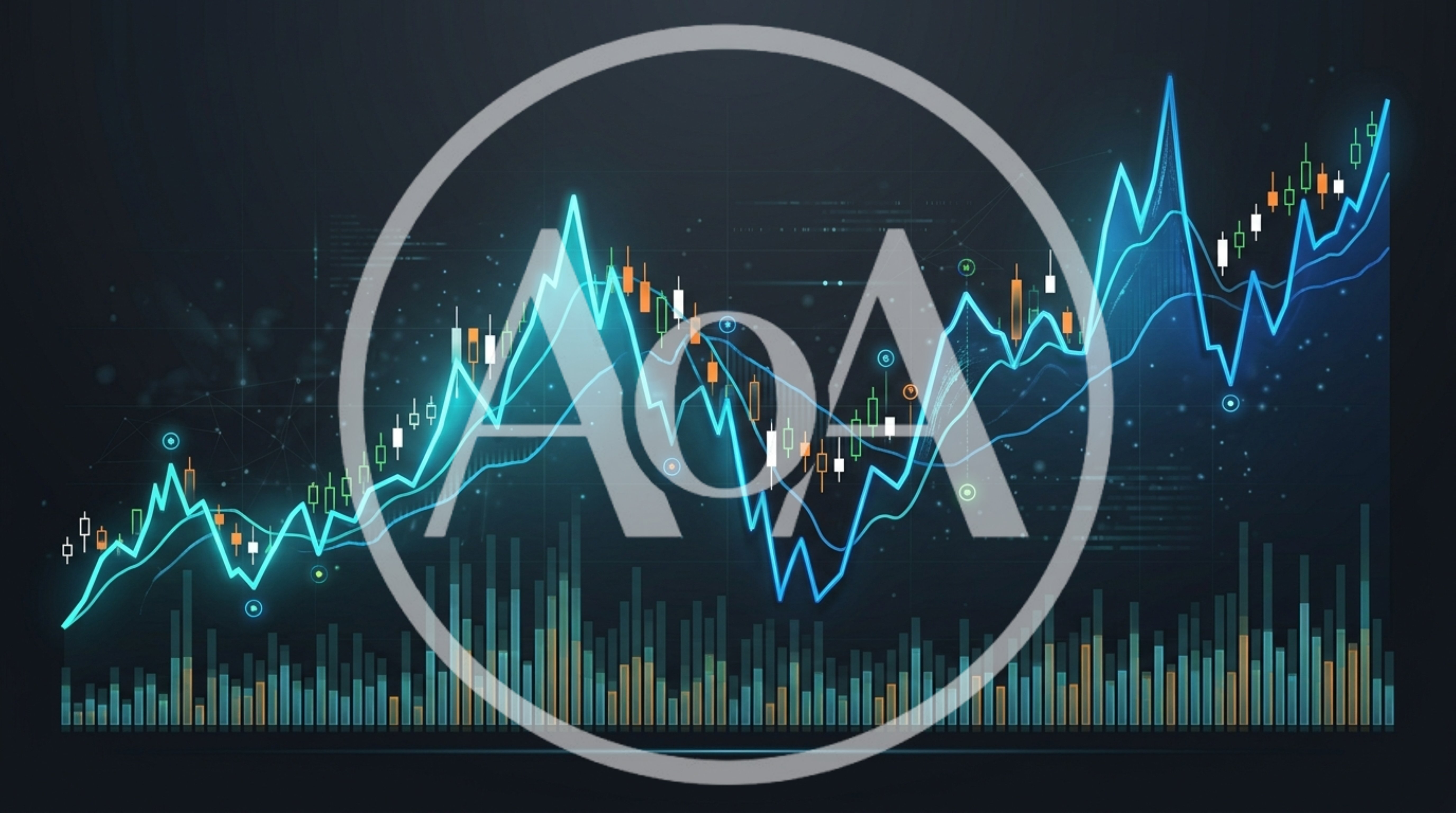 Digital Financial Trading Chart With Candlestick Patterns