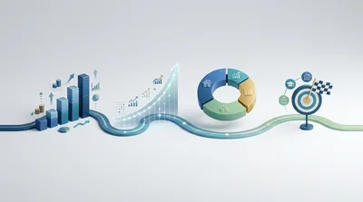 3D Business Growth Infographic With Charts And Target