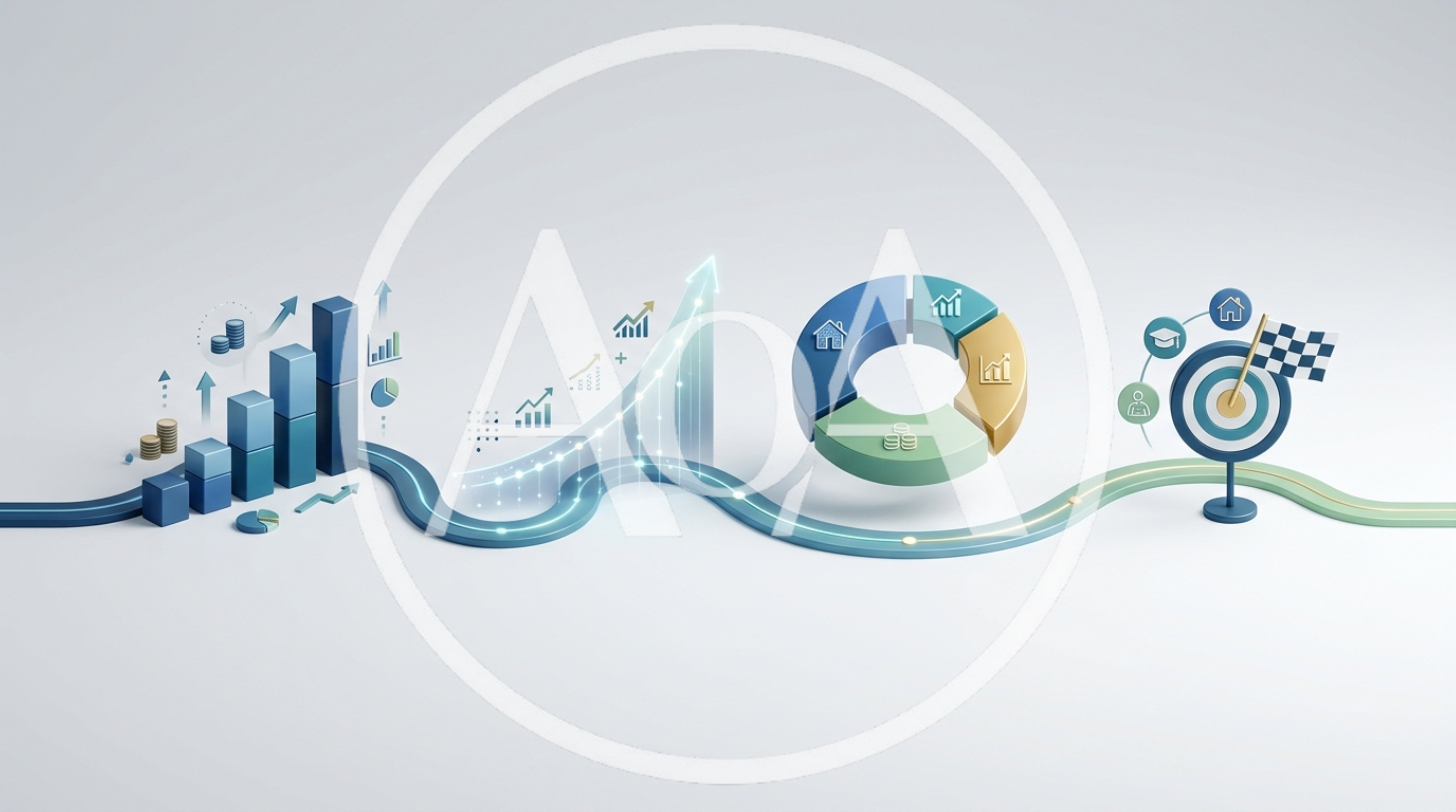 3D Business Growth Infographic With Charts And Target