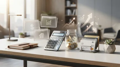 Financial Planning Concept With Calculator And Savings