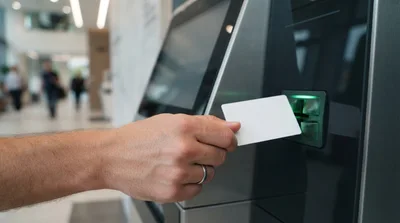 Person Inserting Blank Access Card Into Card Reader