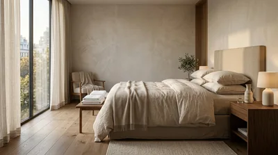 Modern Minimalist Bedroom Interior With Neutral Tones