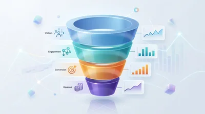3D Marketing Funnel Concept With Business Analytics Icons