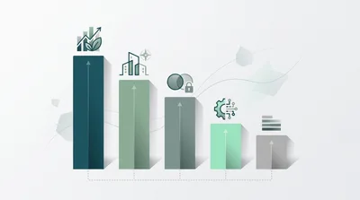 Business Growth Bar Chart With Abstract Icons