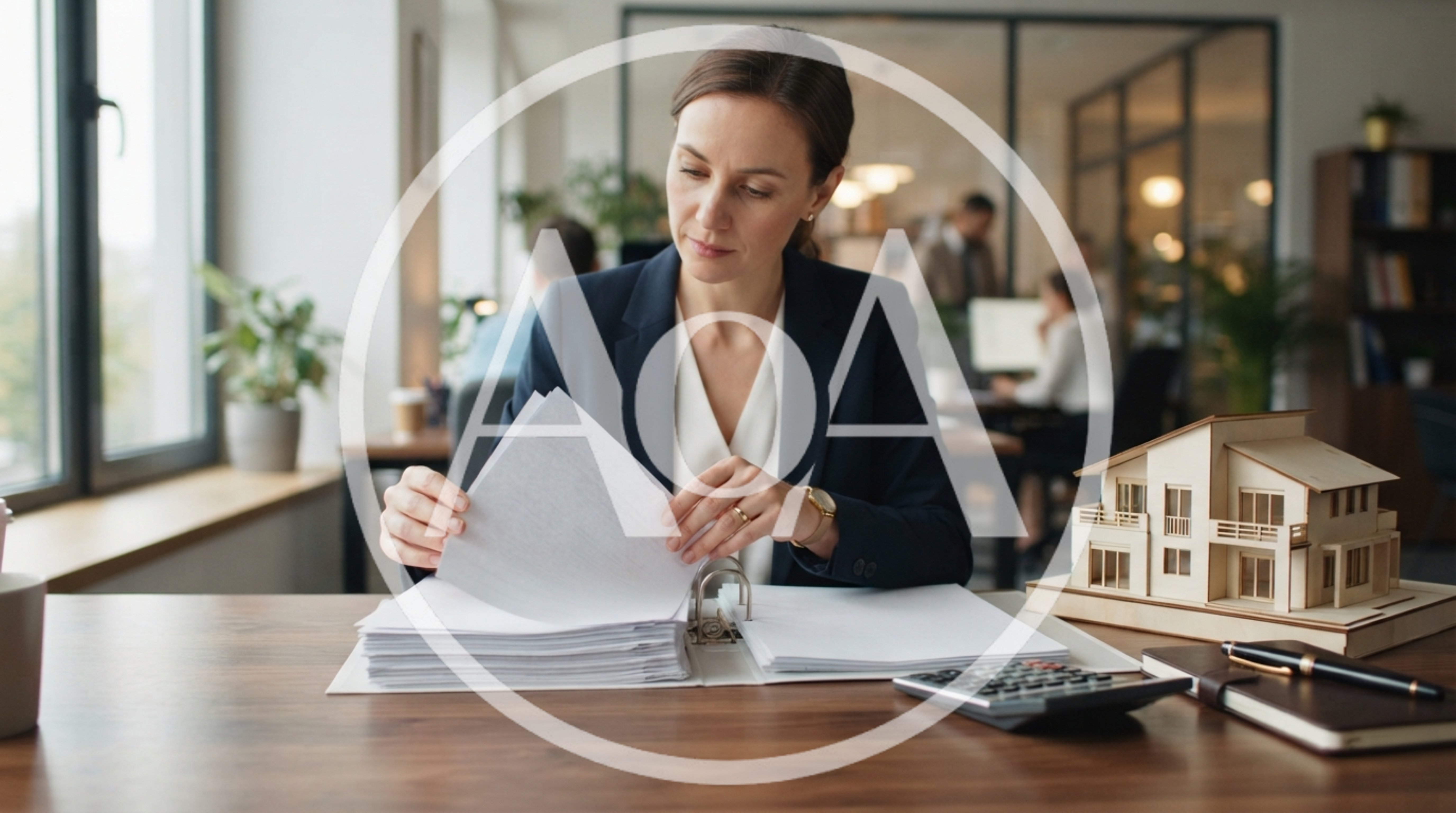 Professional Real Estate Agent Reviewing Property Documents