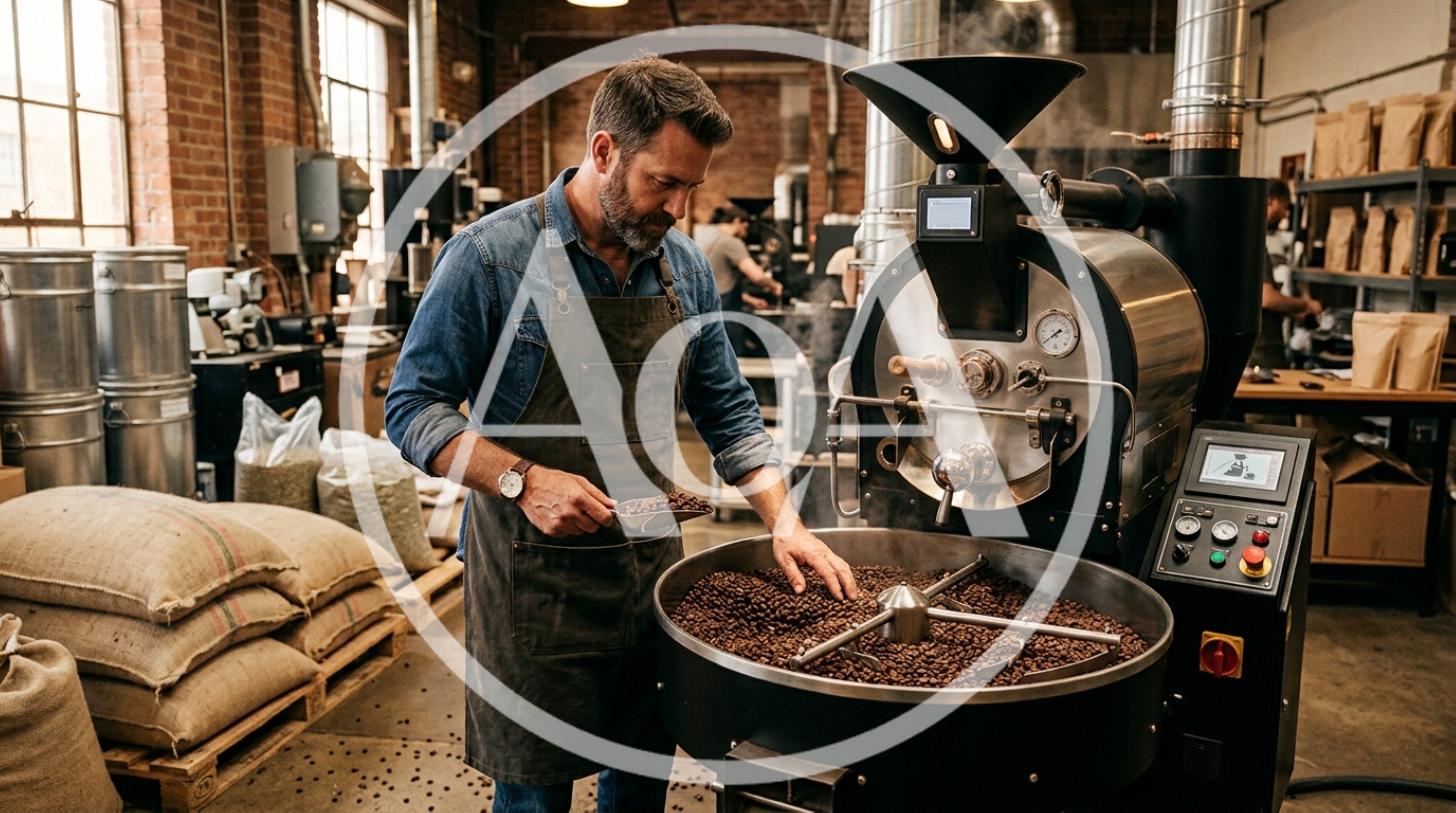 Artisan Coffee Roaster Checking Freshly Roasted Beans