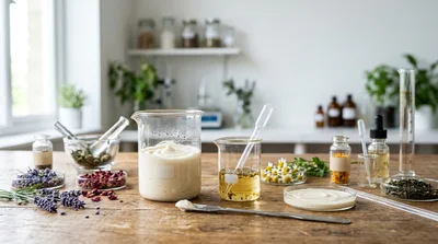 Natural Cosmetic Formulation In A Laboratory Setting