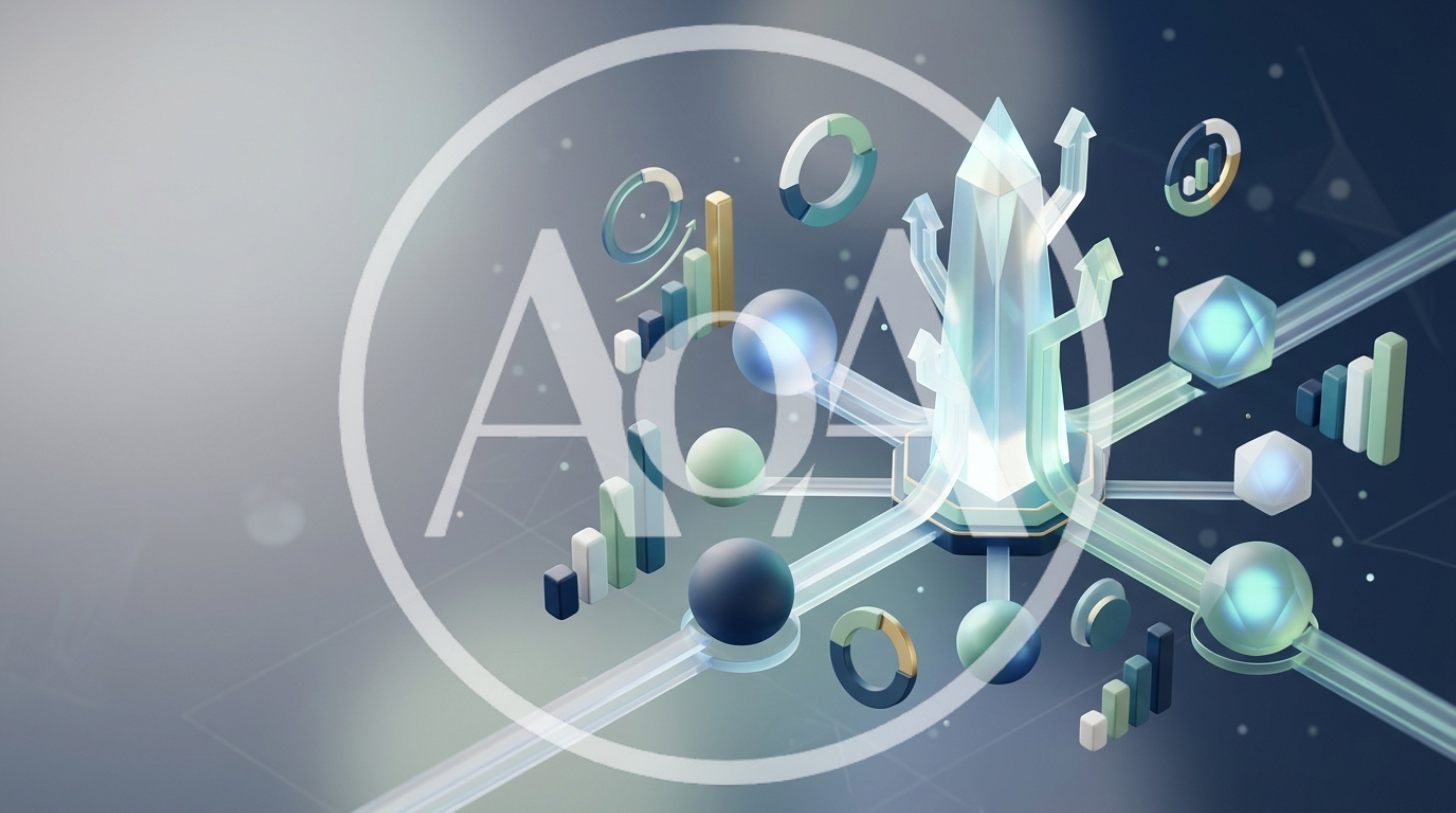 Abstract 3D Data Visualization With Crystal Obelisk