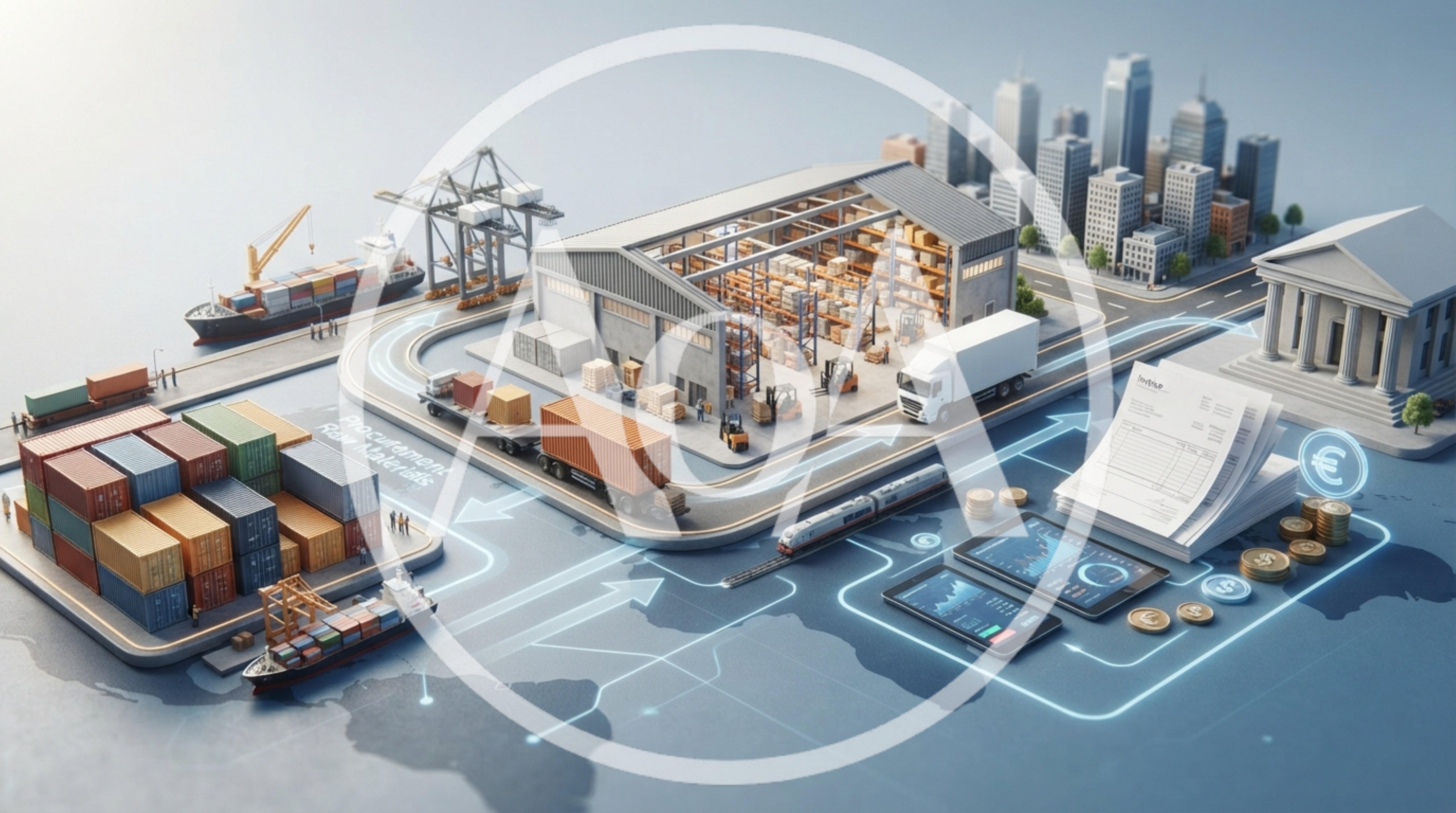 Global Supply Chain Logistics And Financial Management Concept