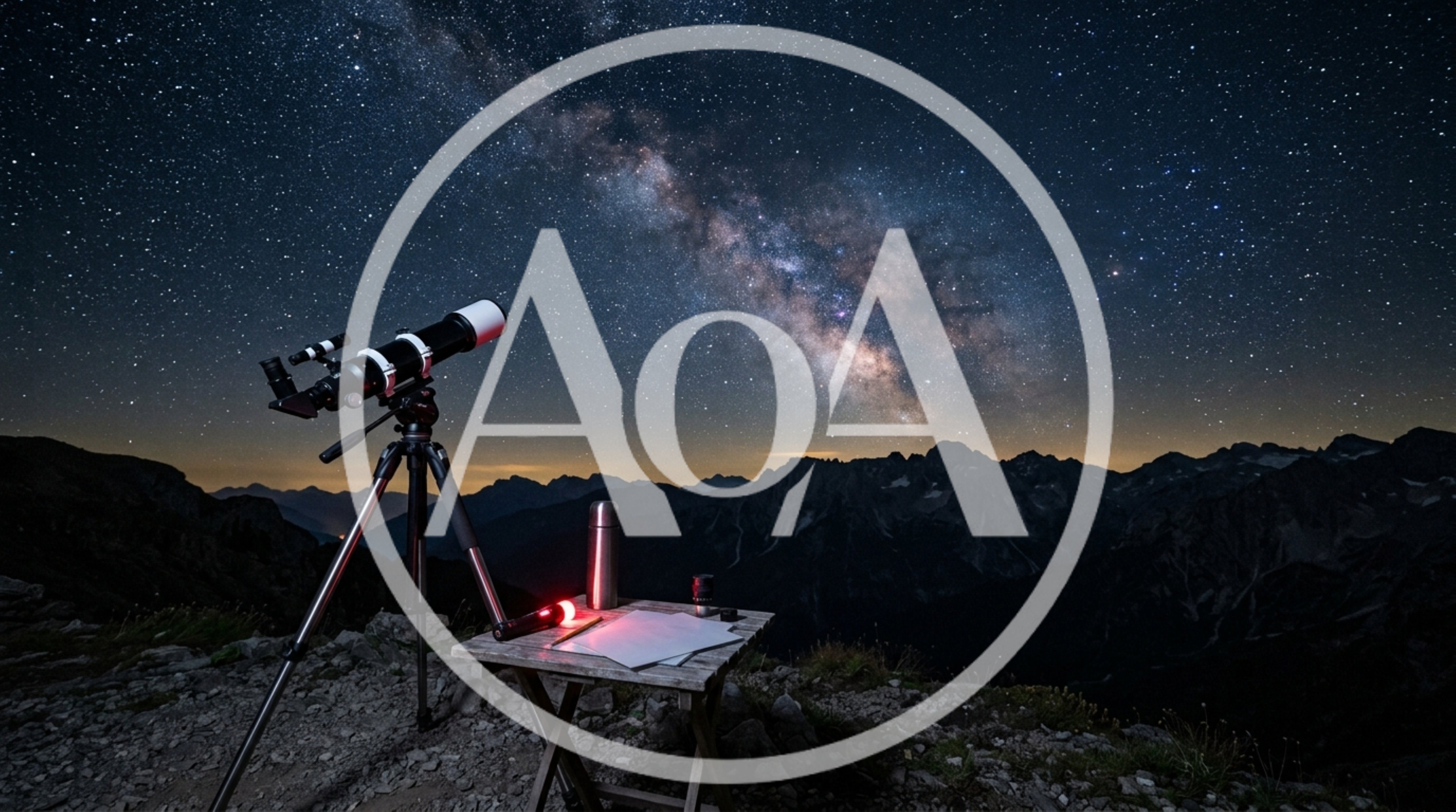 Telescope Set Up For Stargazing Under The Milky Way