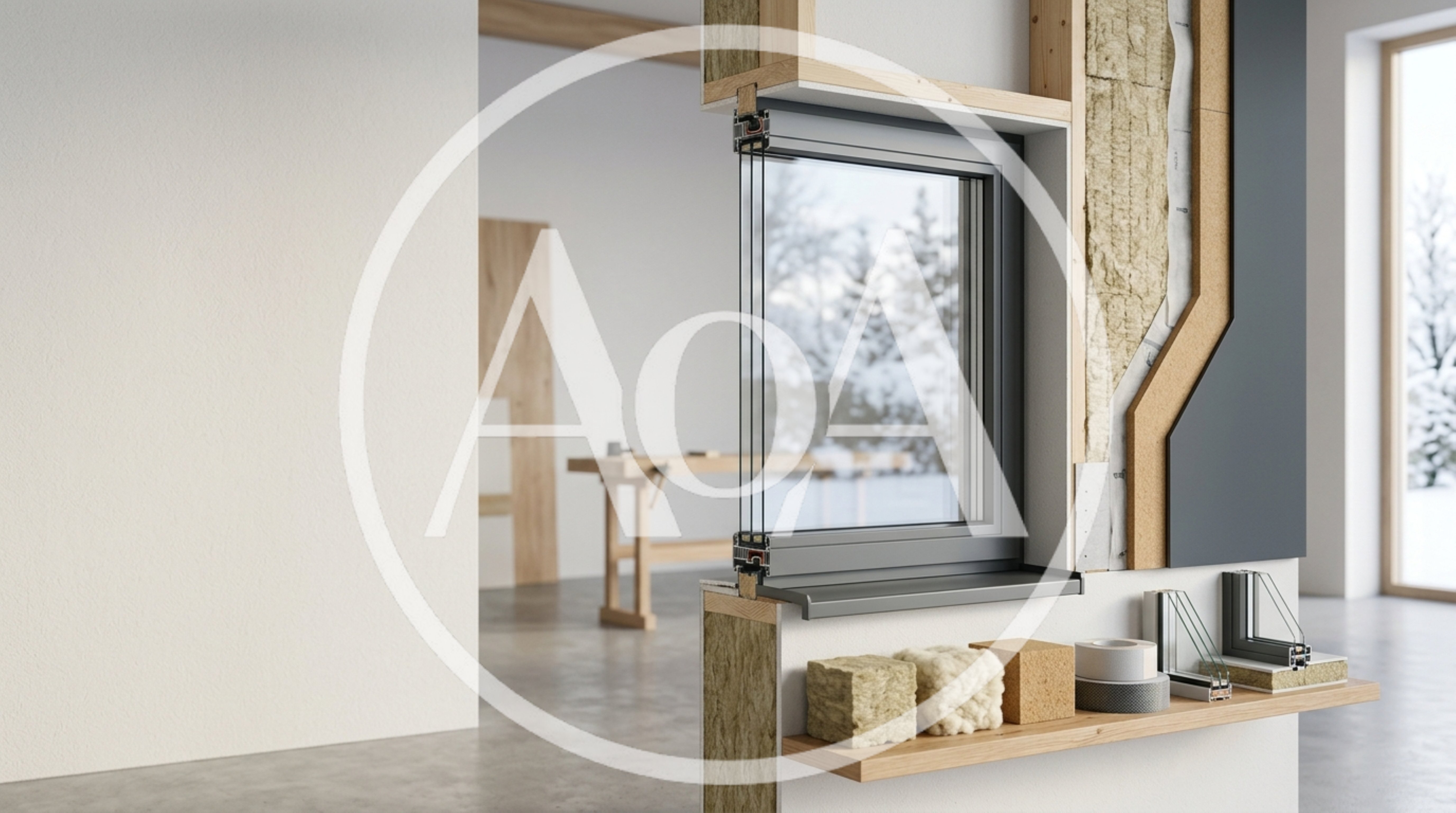 Cross Section Of Insulated Wall With Triple Glazed Window