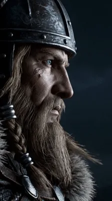 Close Up Portrait Of A Viking Warrior