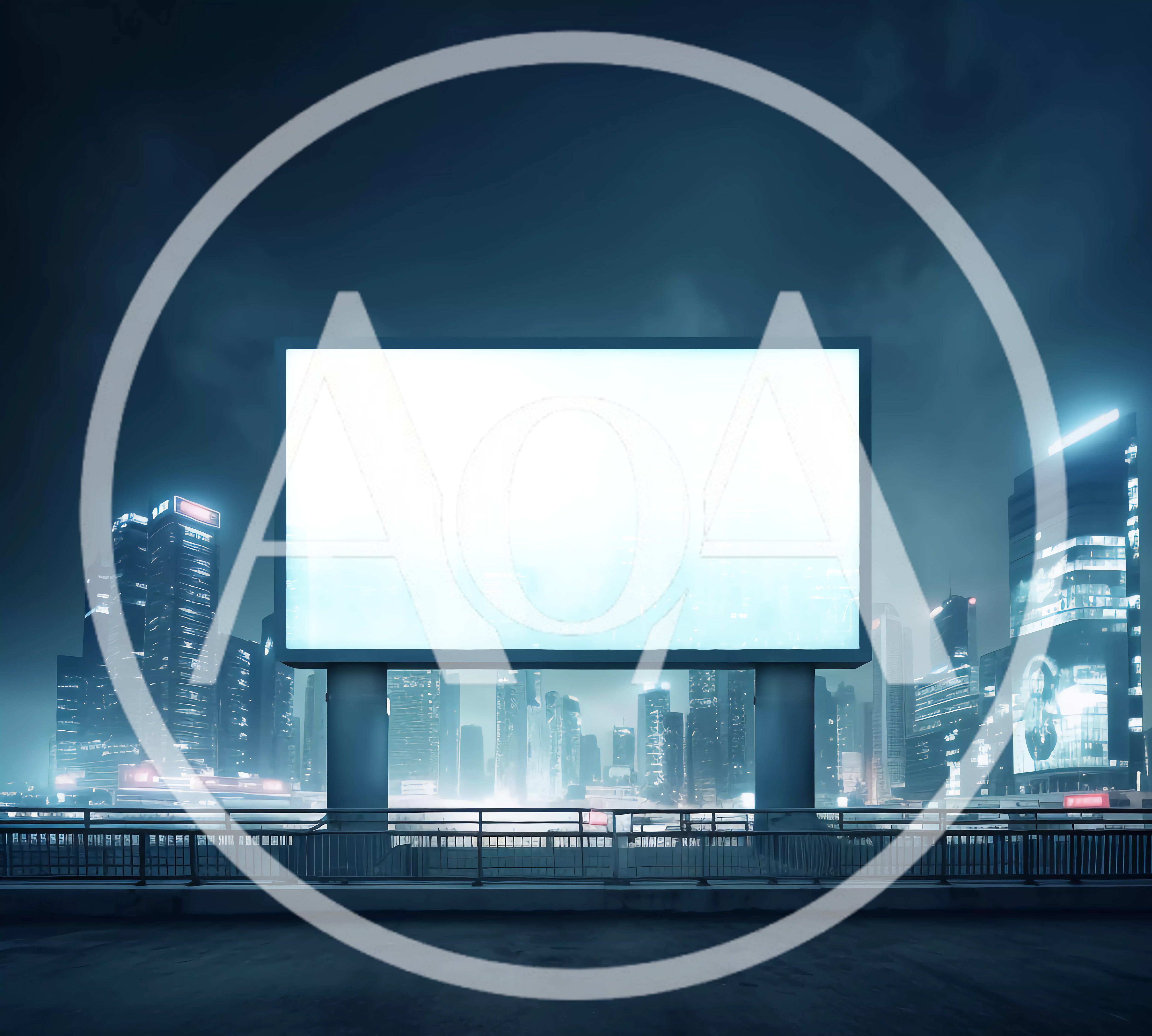 Blank Billboard Mockup Overlooking A Modern City Skyline