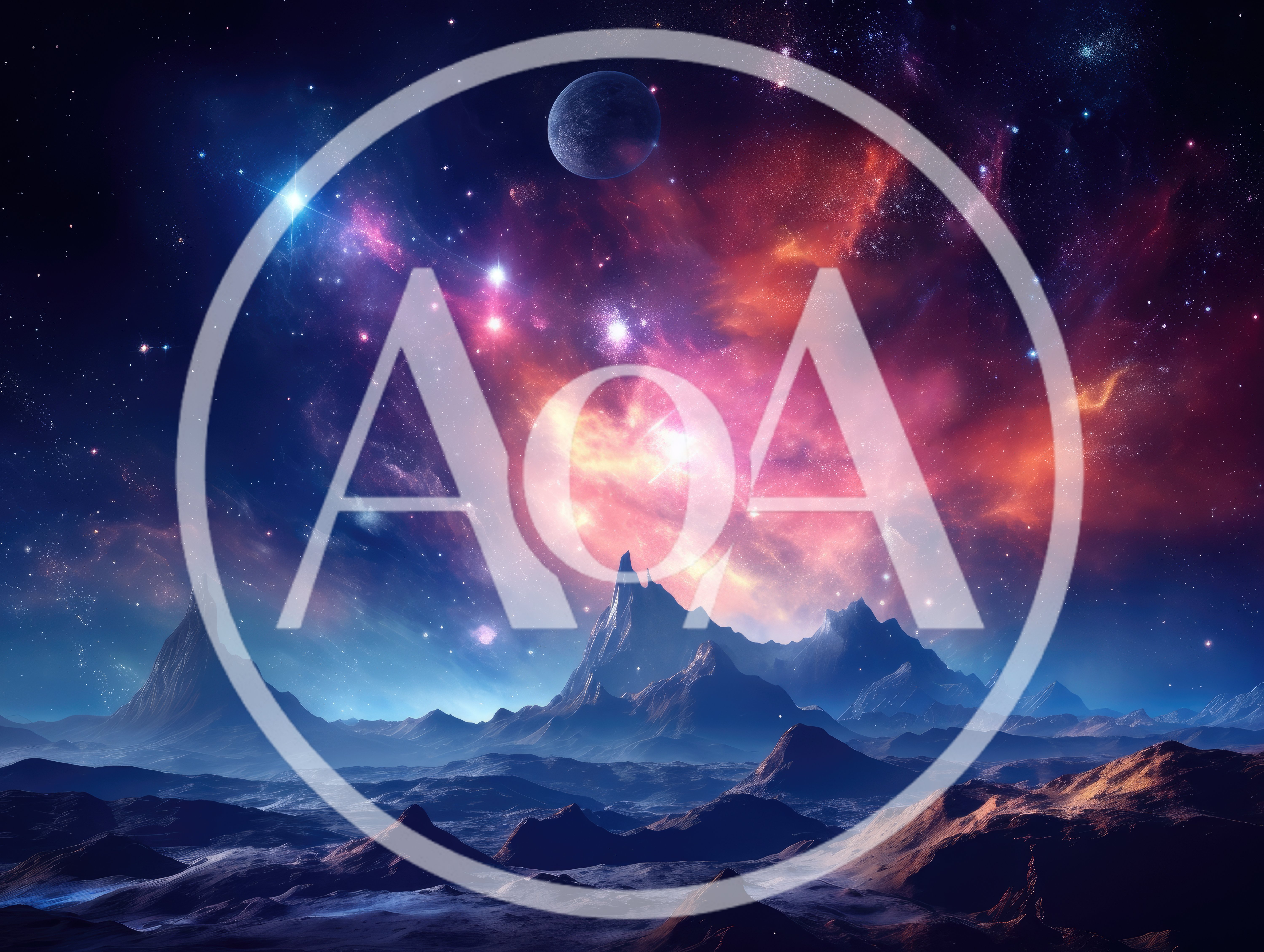 Surreal Alien Landscape With Nebula And Distant Planet