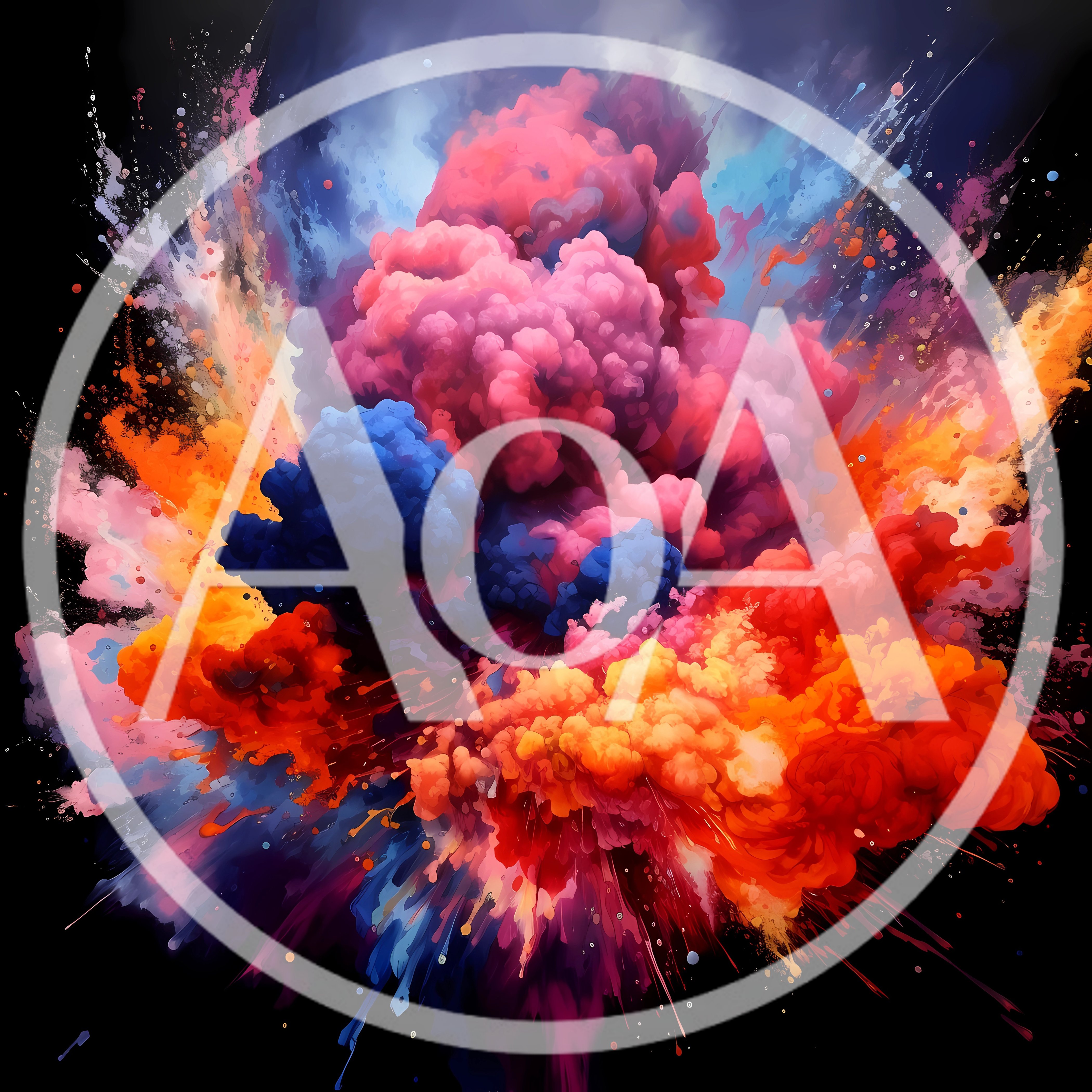 Vibrant Multi Colored Powder Explosion On Black Background