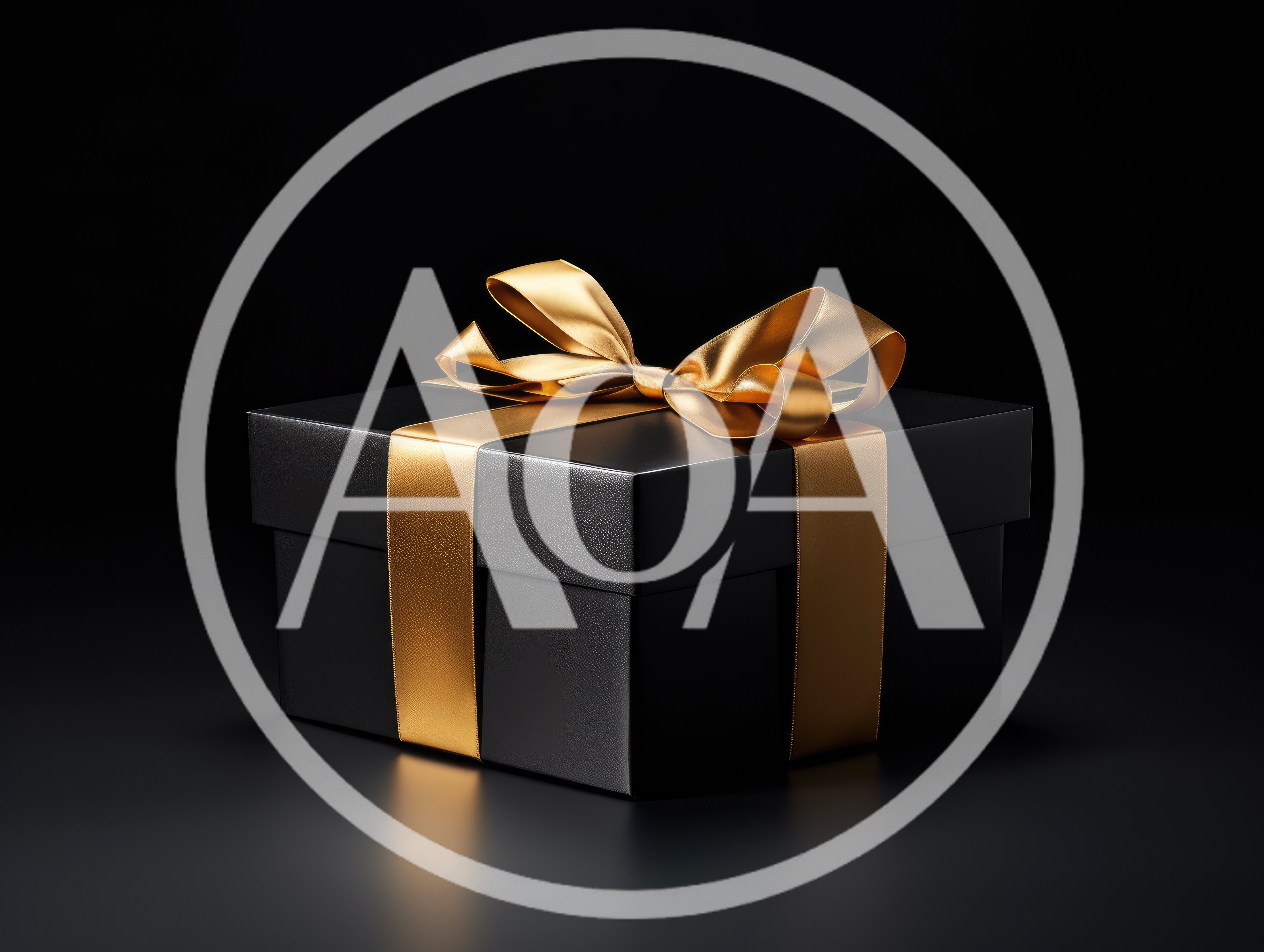Black Gift Box With Gold Ribbon