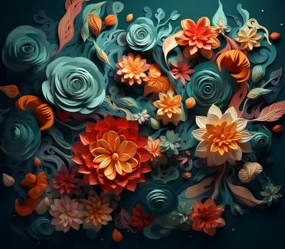 Paper Quilling Floral Art Background
