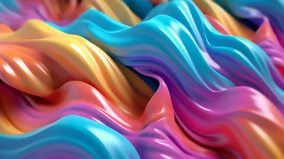Abstract Flowing Liquid Waves With Vibrant Gradient Colors