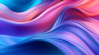 Abstract Fluid Waves With Vibrant Pink And Blue Gradients