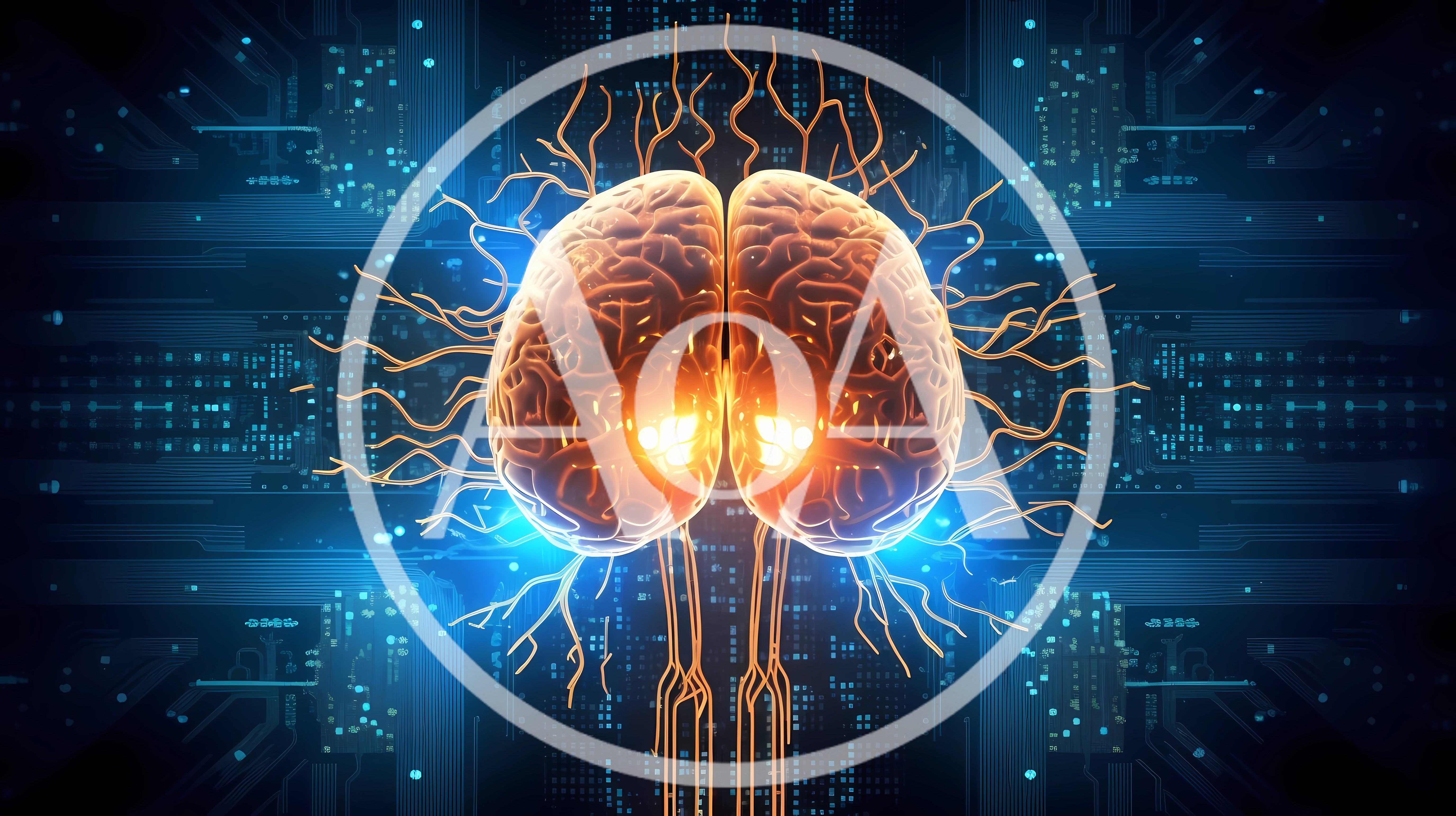 Digital Human Brain Concept With Neural Network Connections